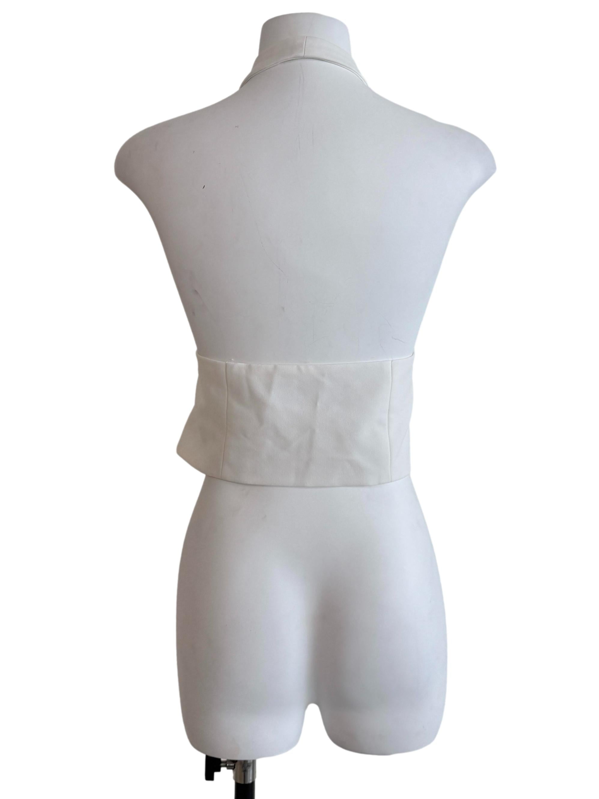 White Halter Neck Vest