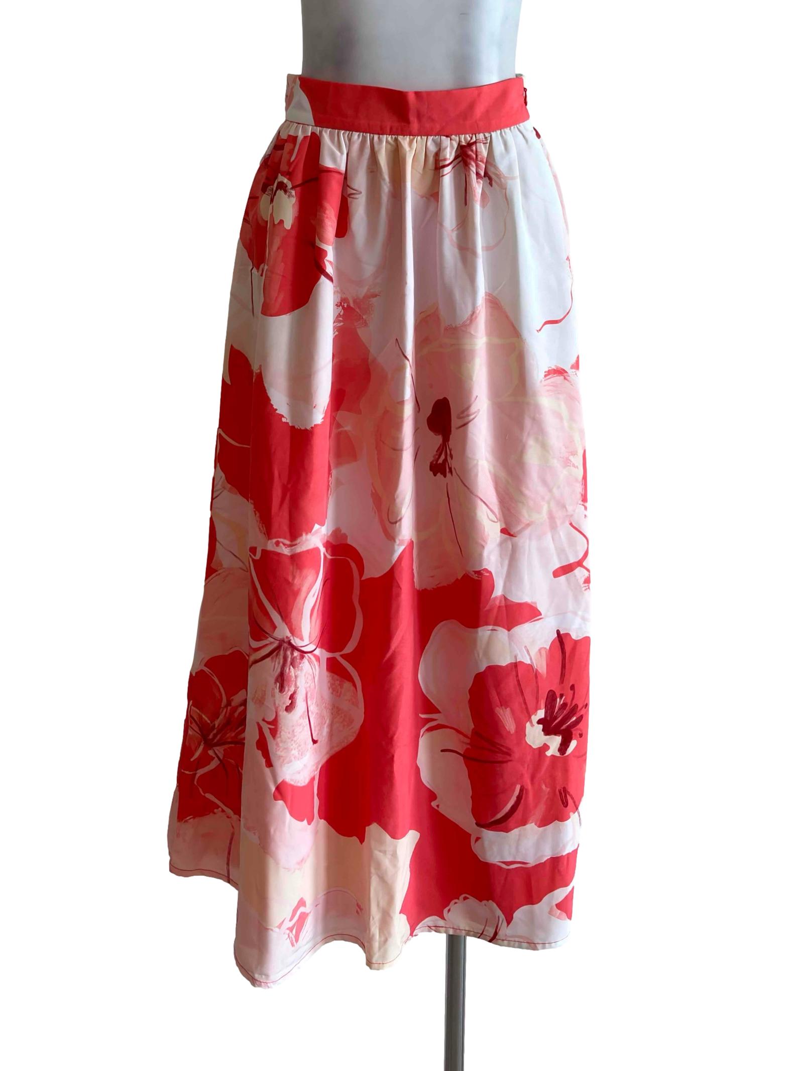 Strawberry Pink Print Skirt