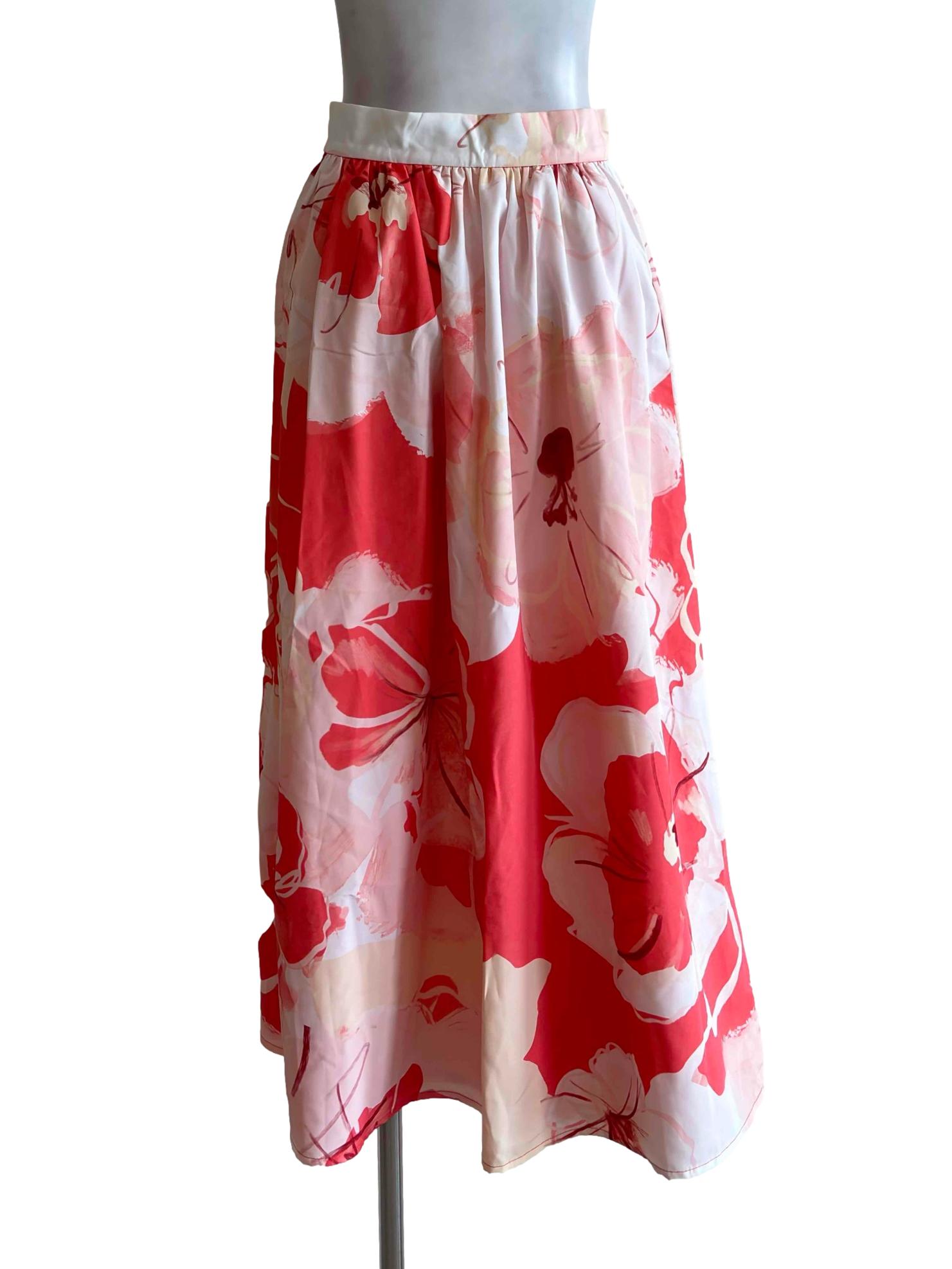 Strawberry Pink Print Skirt