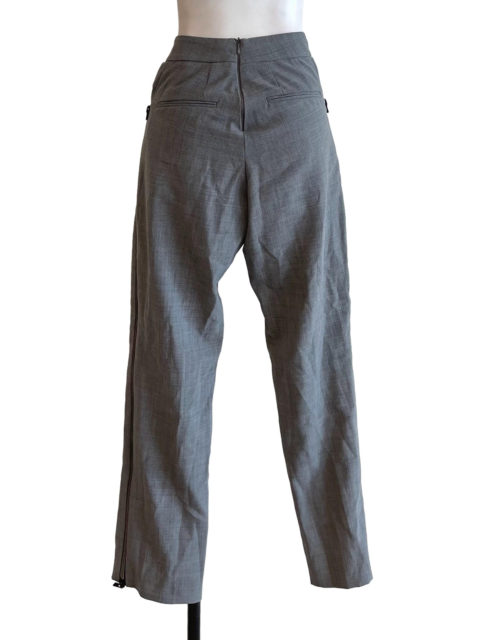 Grey Zip Detail Trouser