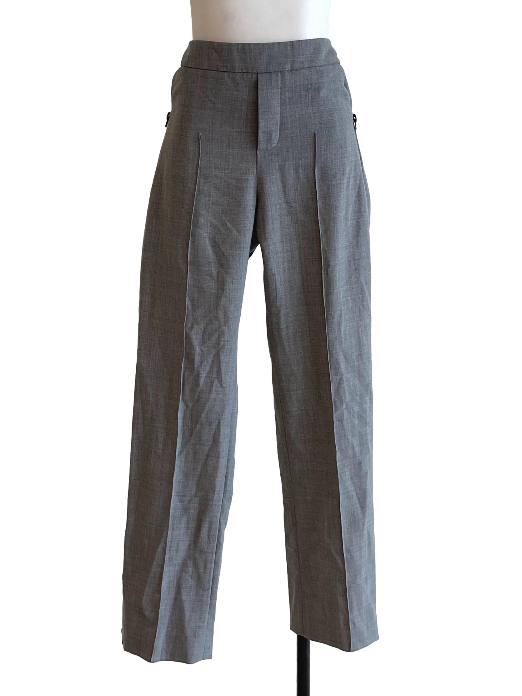 Grey Zip Detail Trouser