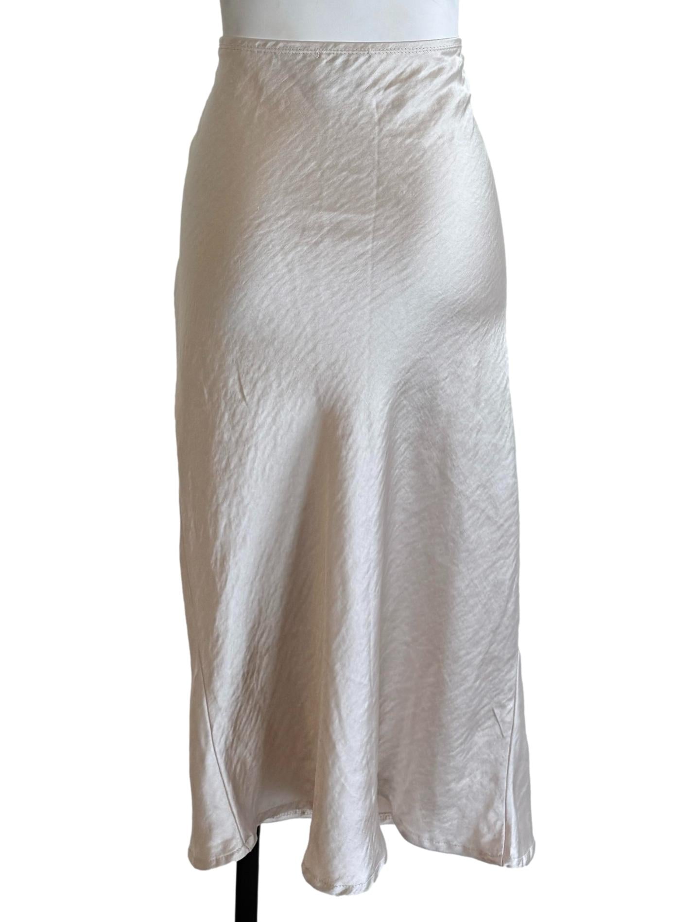 Pearl White Satin Skirt