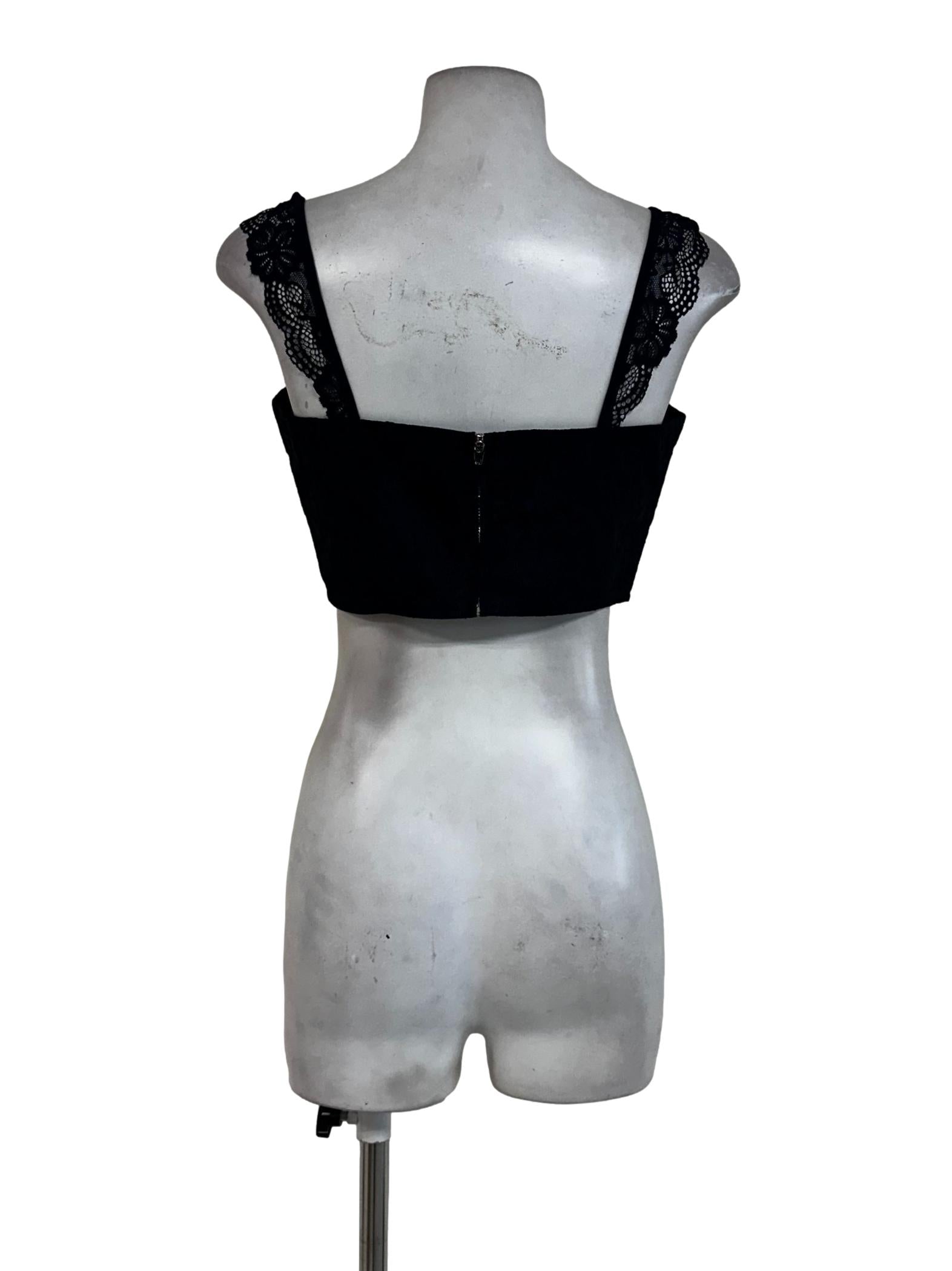 Berry Blue Padded Lace Crop Top