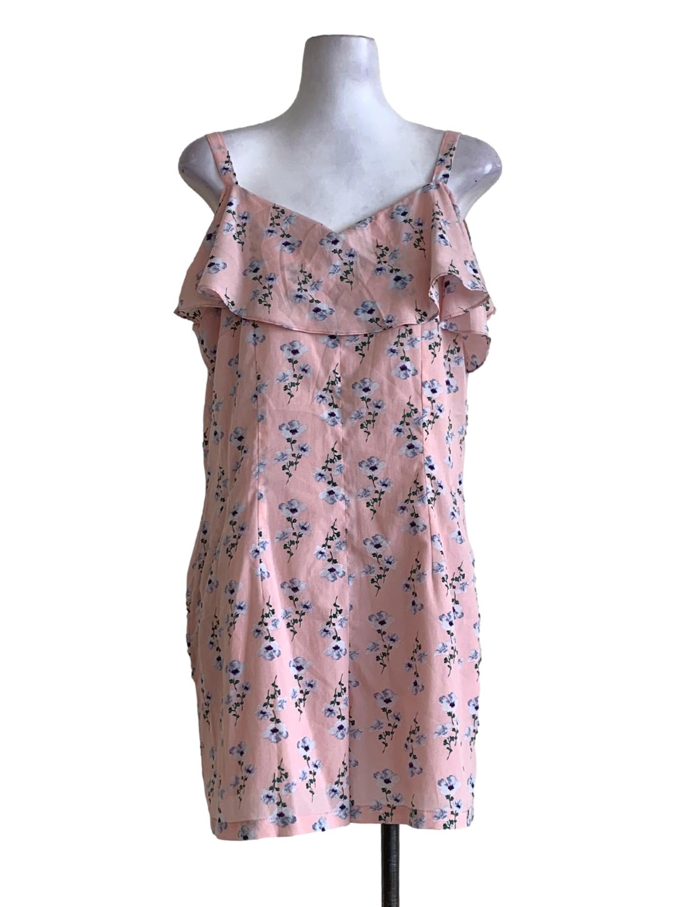 Lemonade Pink Floral Pattern Sleeveless Rompers