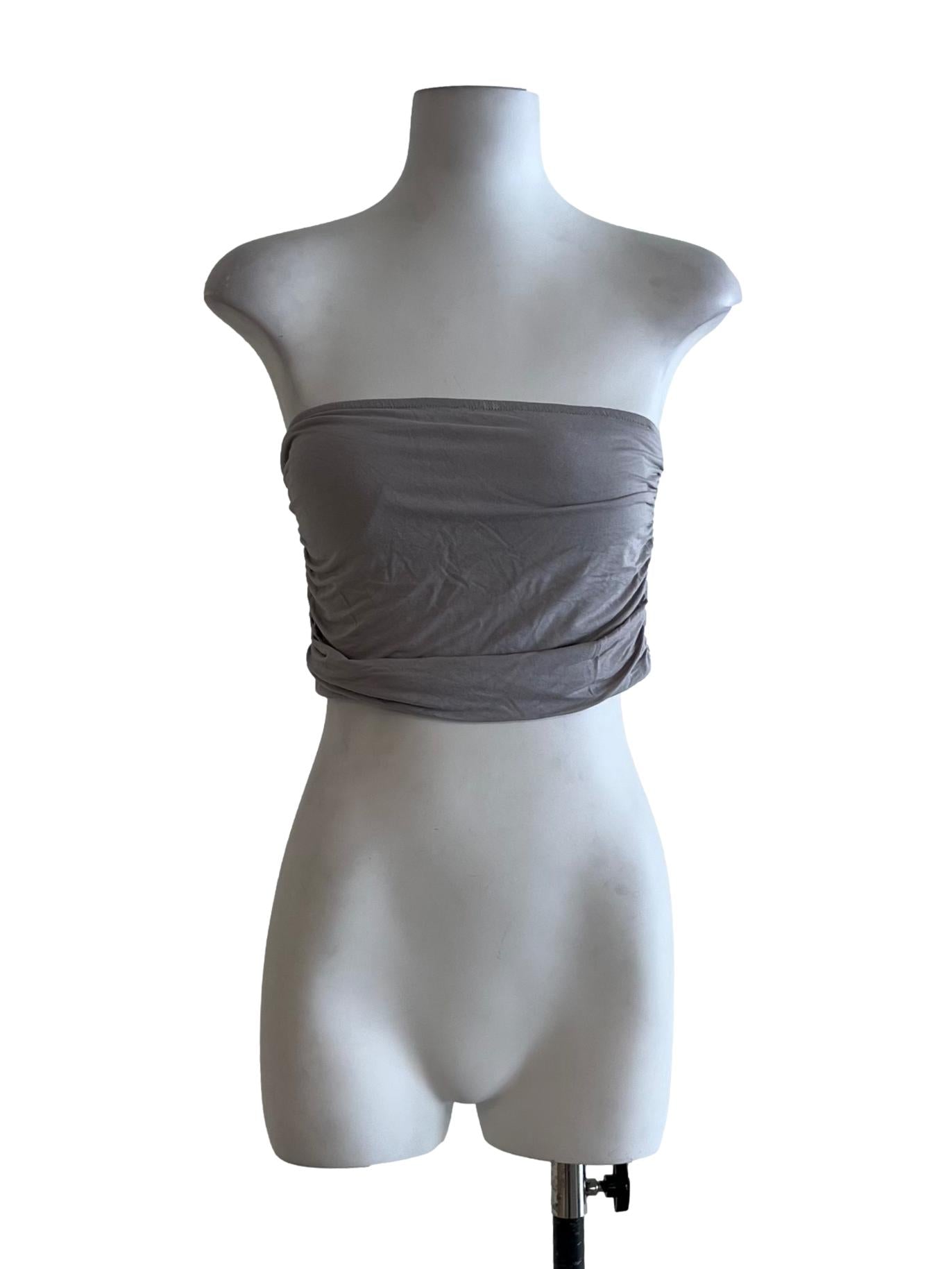 Coin Grey Strapless Top