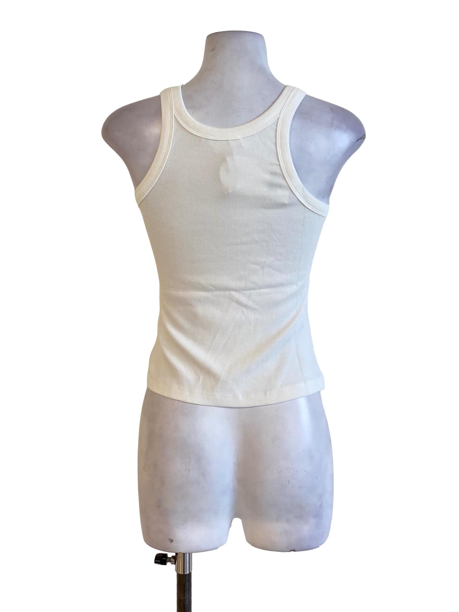 Soft White Round Neck Fit Tank Top TCL