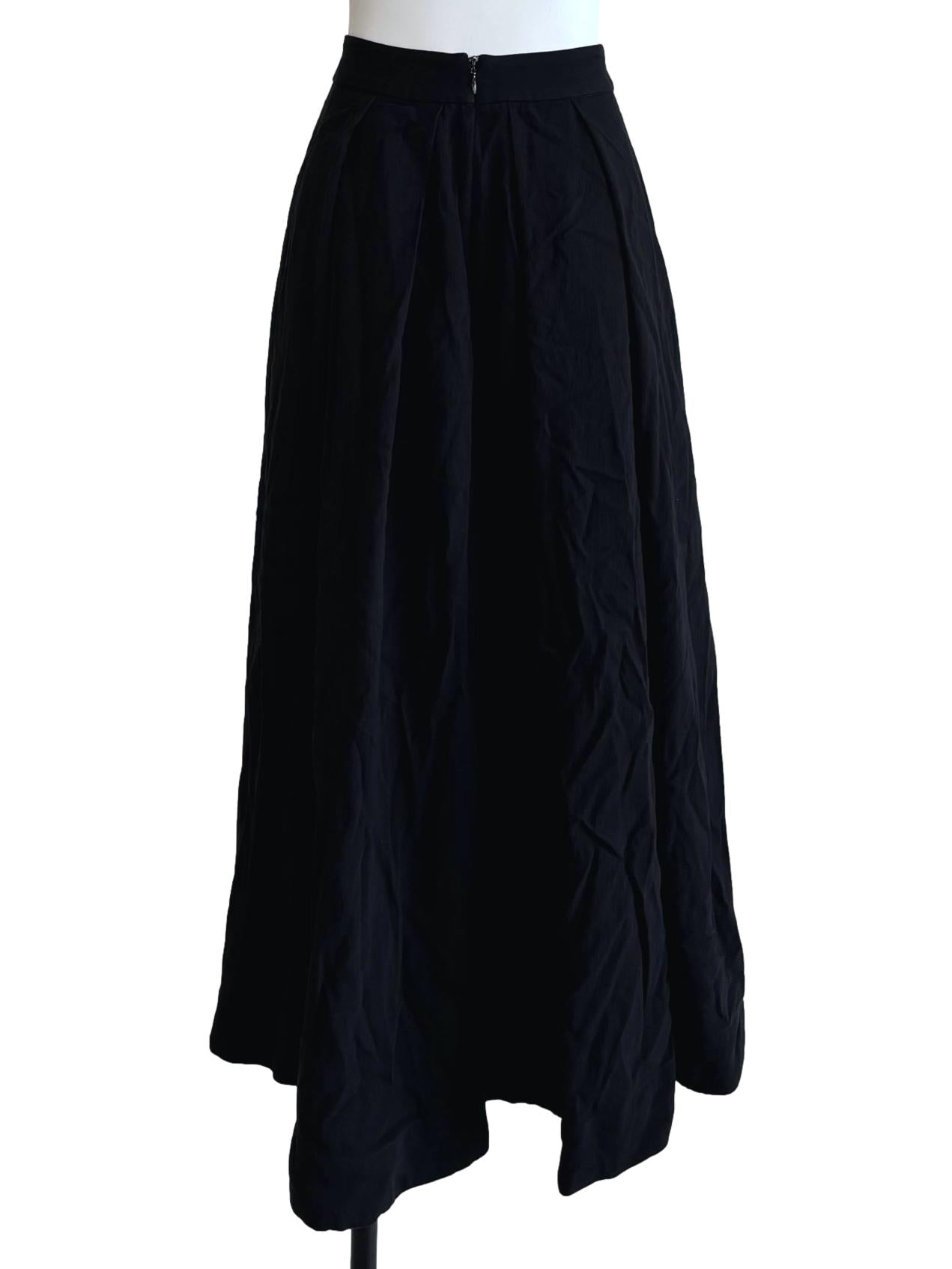 Jet Black High Low Flare Skirt