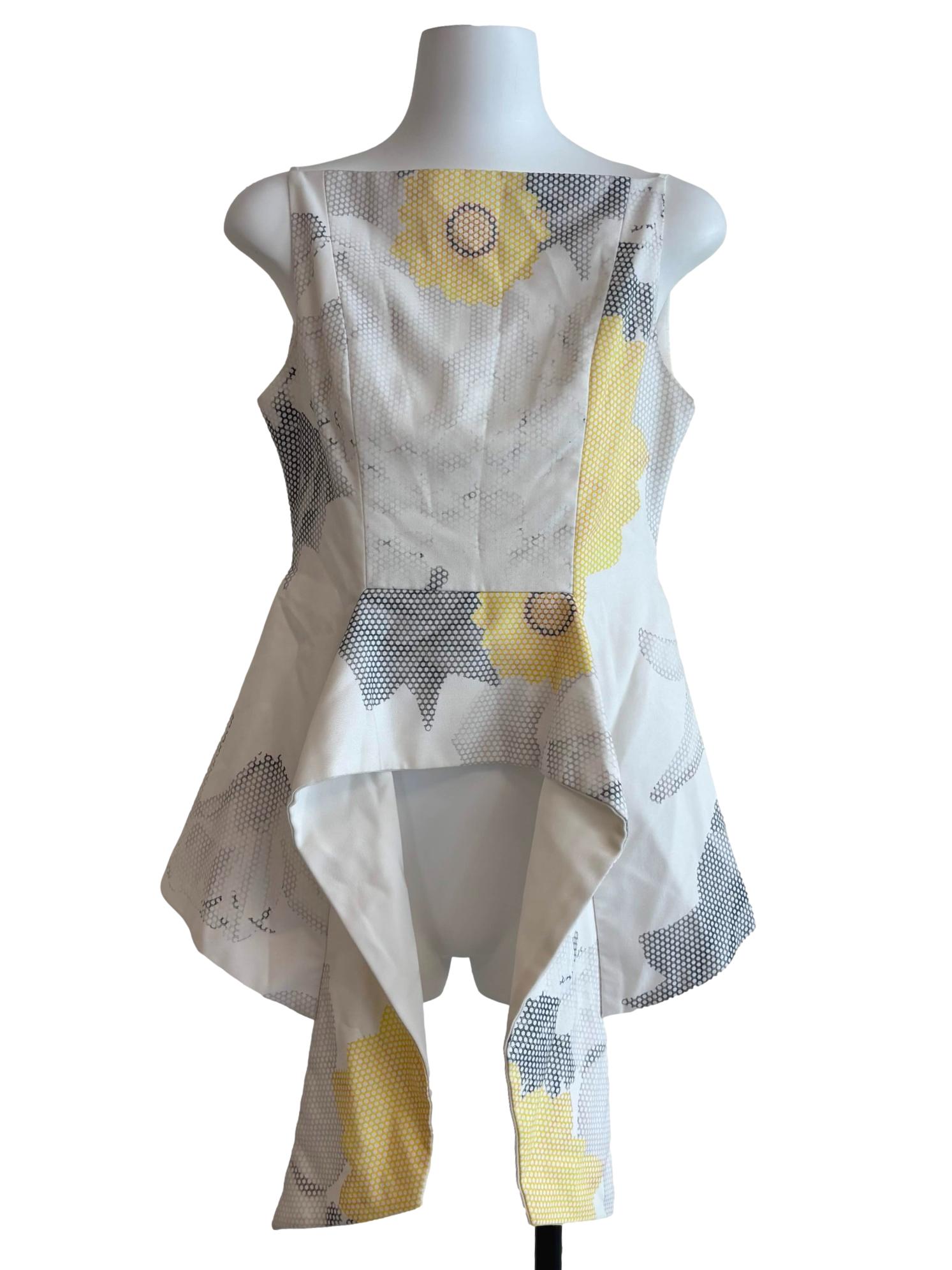 Daisy White Honeycomb Peplum Top
