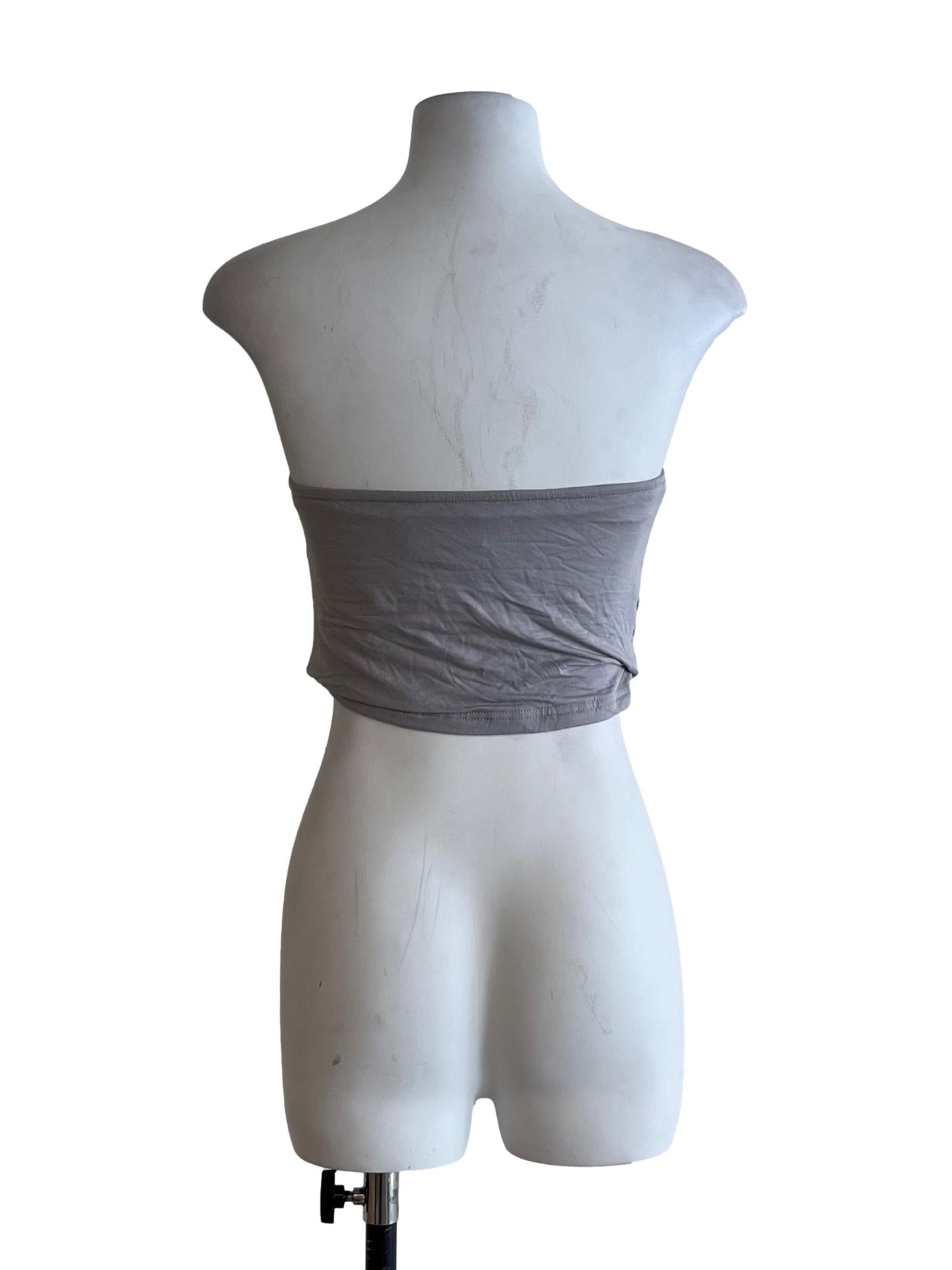 Coin Grey Strapless Top