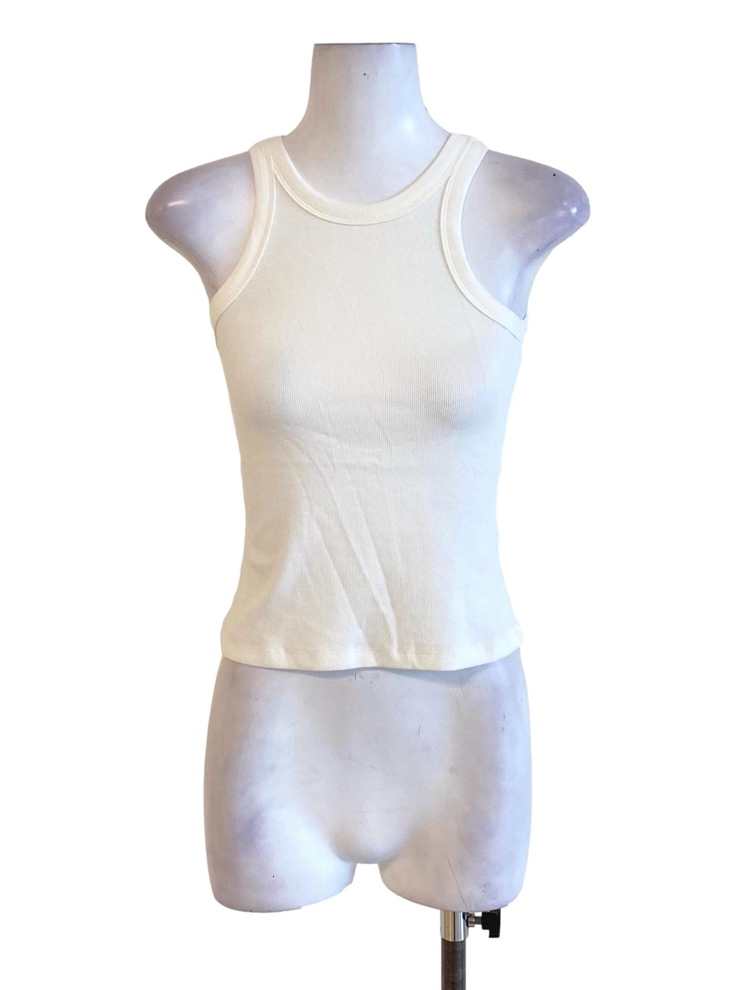 Soft White Round Neck Fit Tank Top TCL