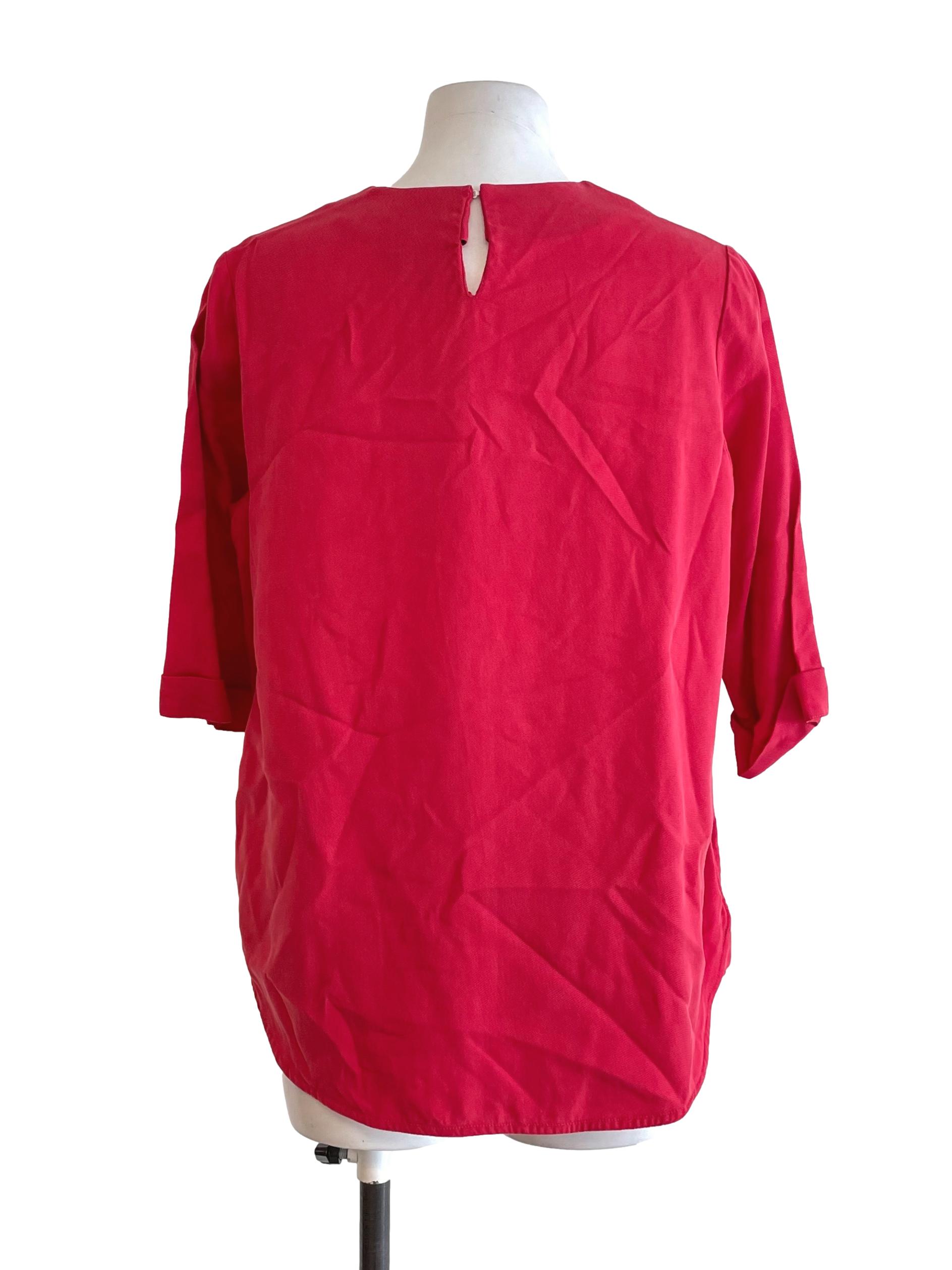 Red Mid Sleeves Top