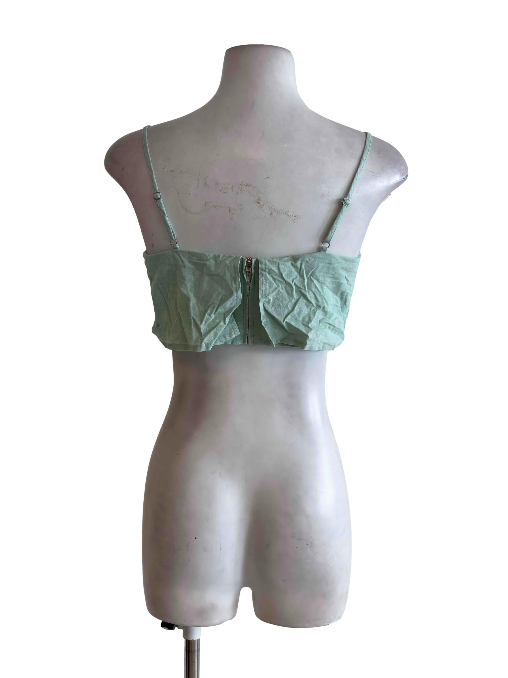 Mint Green Cropped Bra Top