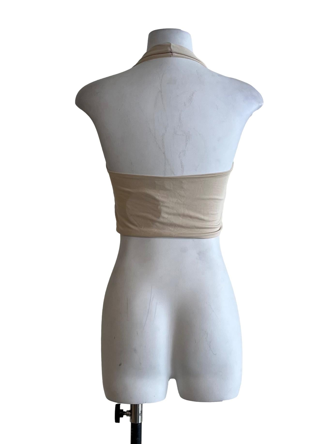 Beige Halter Neckline Tank Top