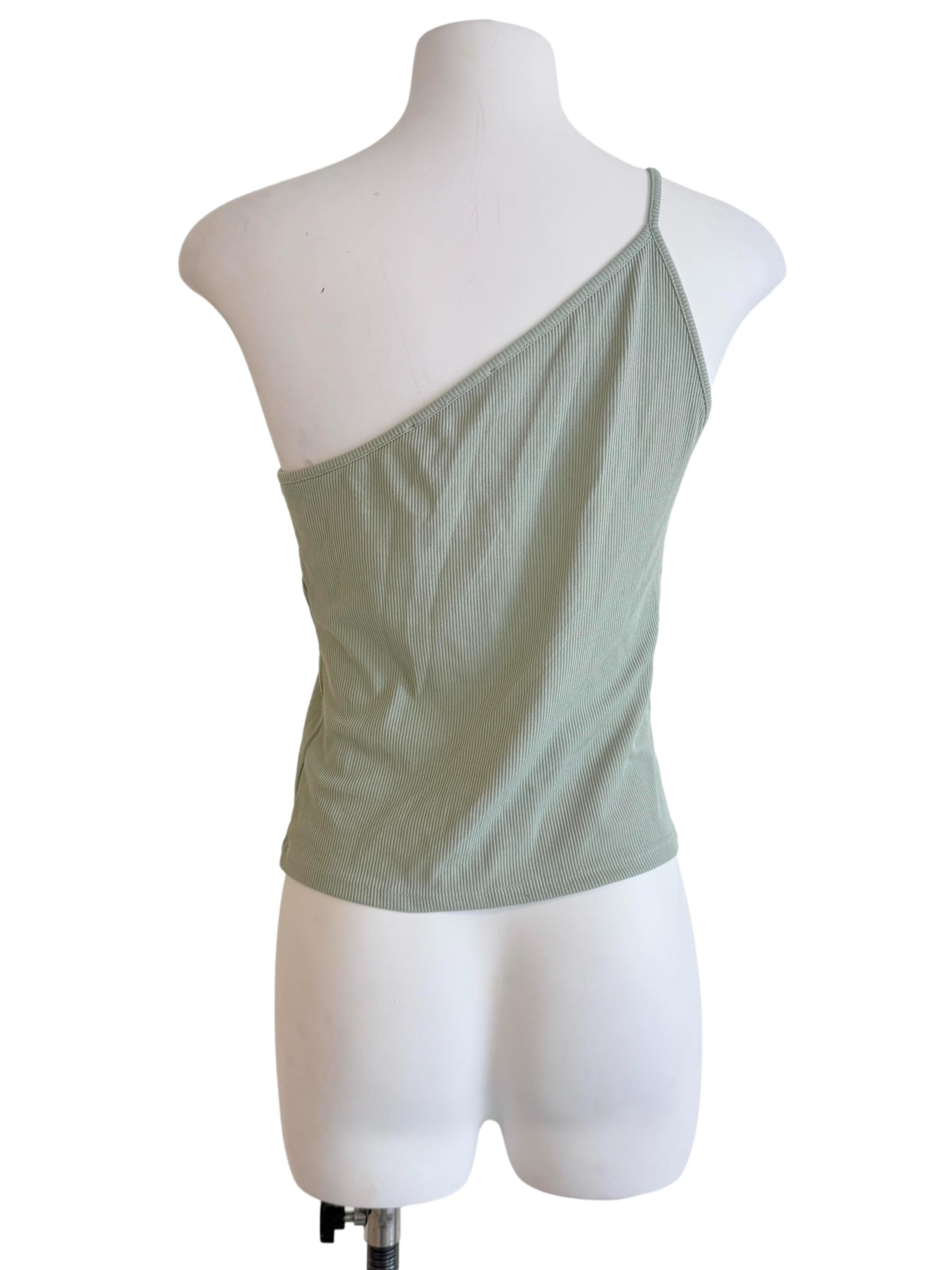 Pistachio Green Asymmetric Neck Top