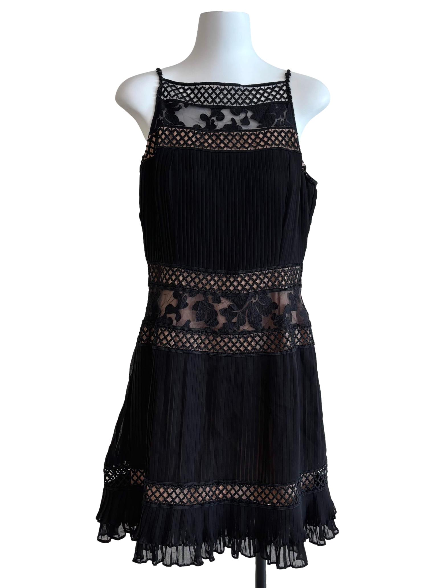 Parisian Black Ruffle Mini Dress