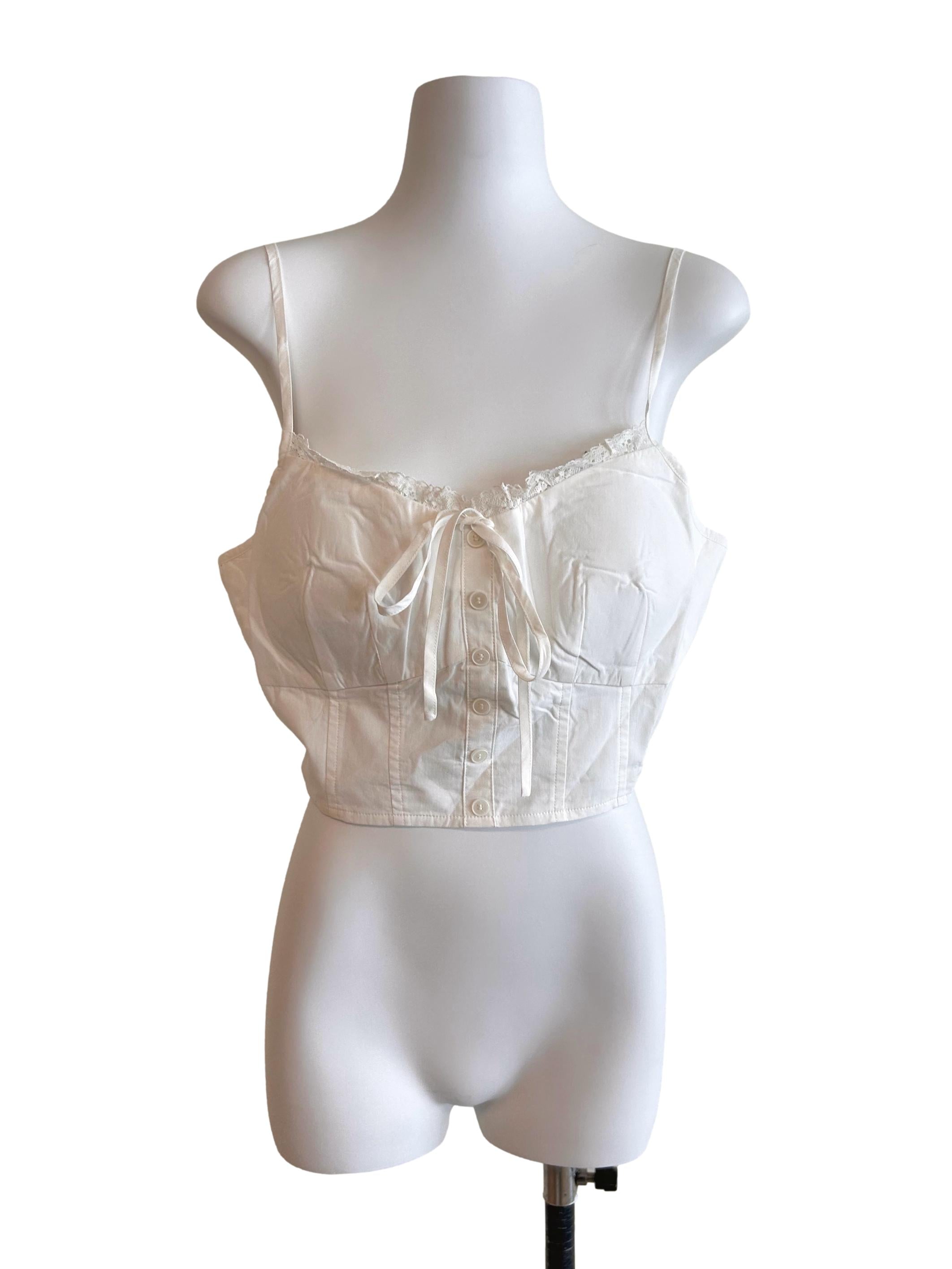 White Corset Crop Top