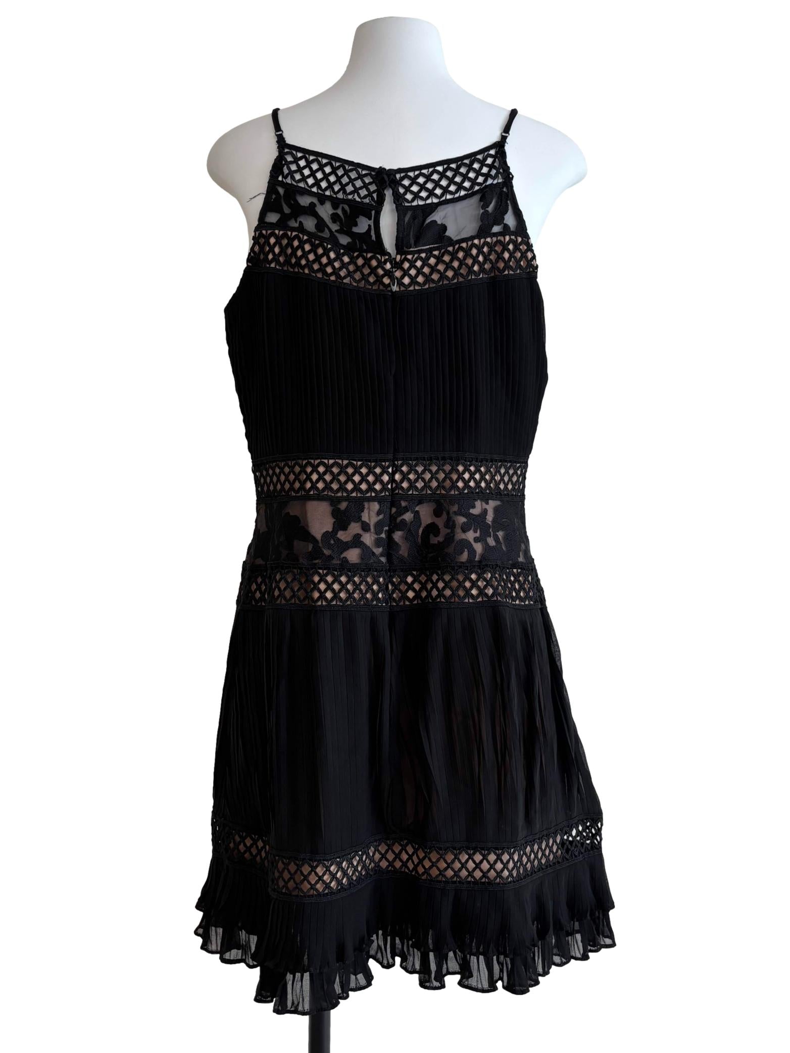 Parisian Black Ruffle Mini Dress