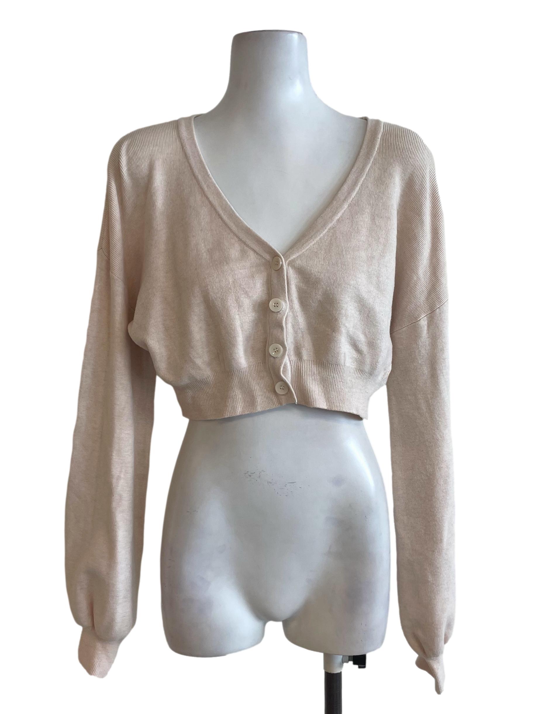 Light Brown Crop Cardigan