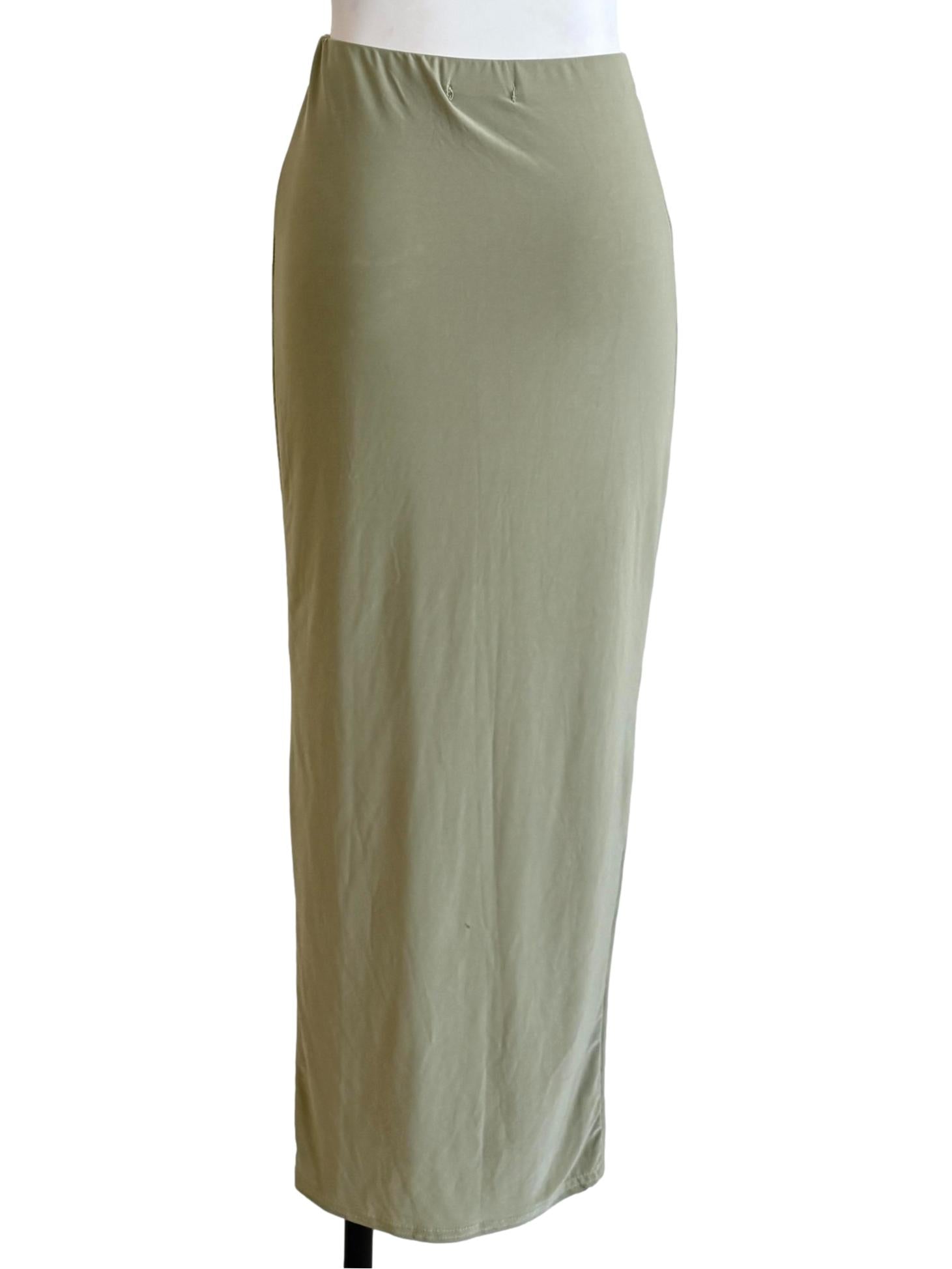 Olive Green Bias Cut Skirt