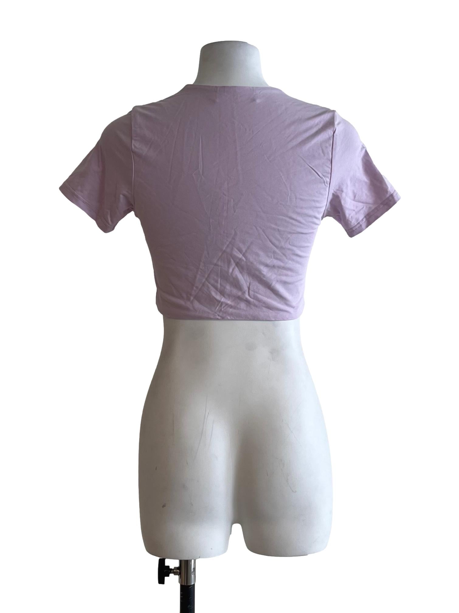 Lavender Purple Square Neckline Blouse