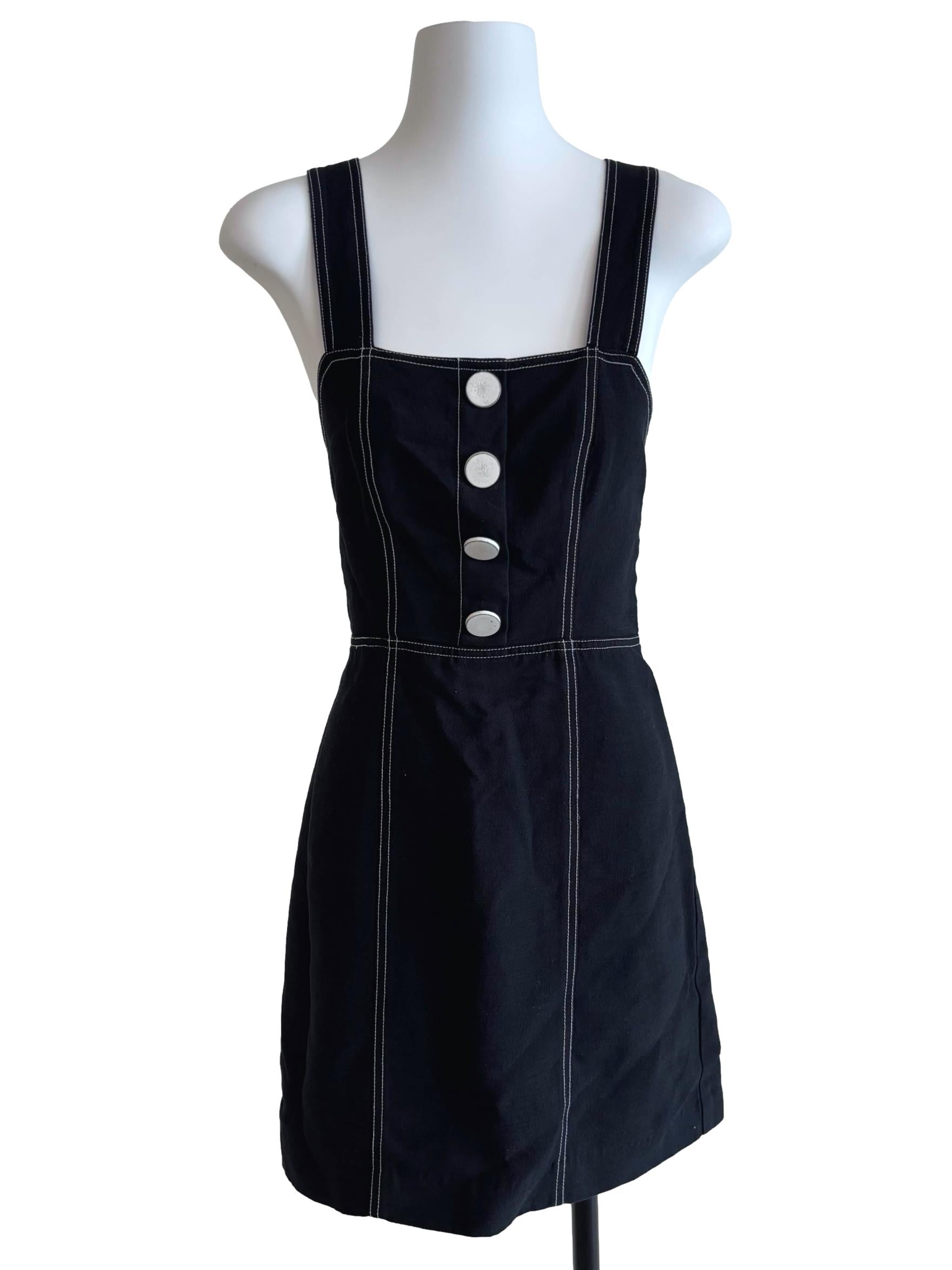 Onyx Black Apron Neck Mini Dress