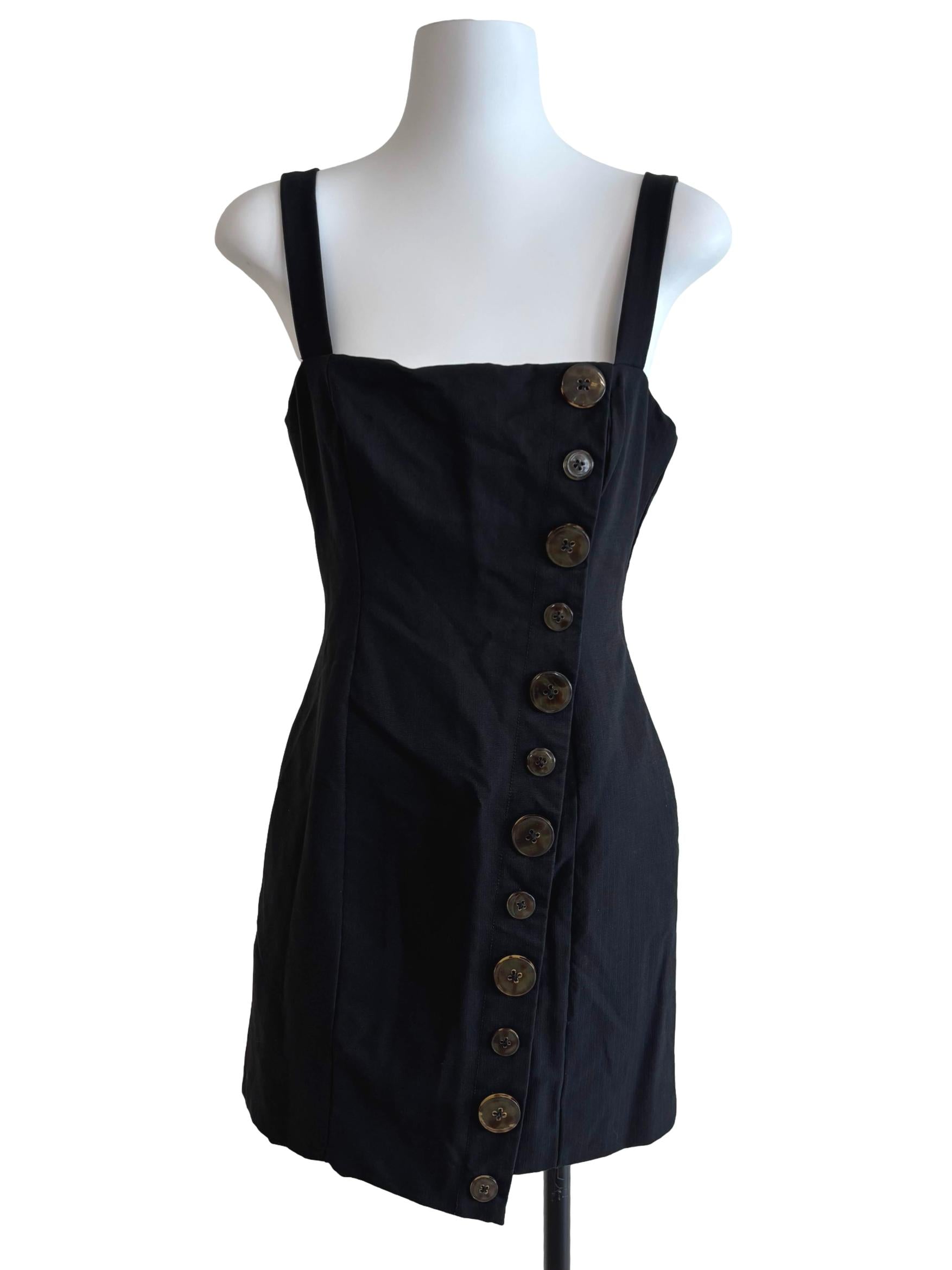 Rich Black Mini Hourglass Dress