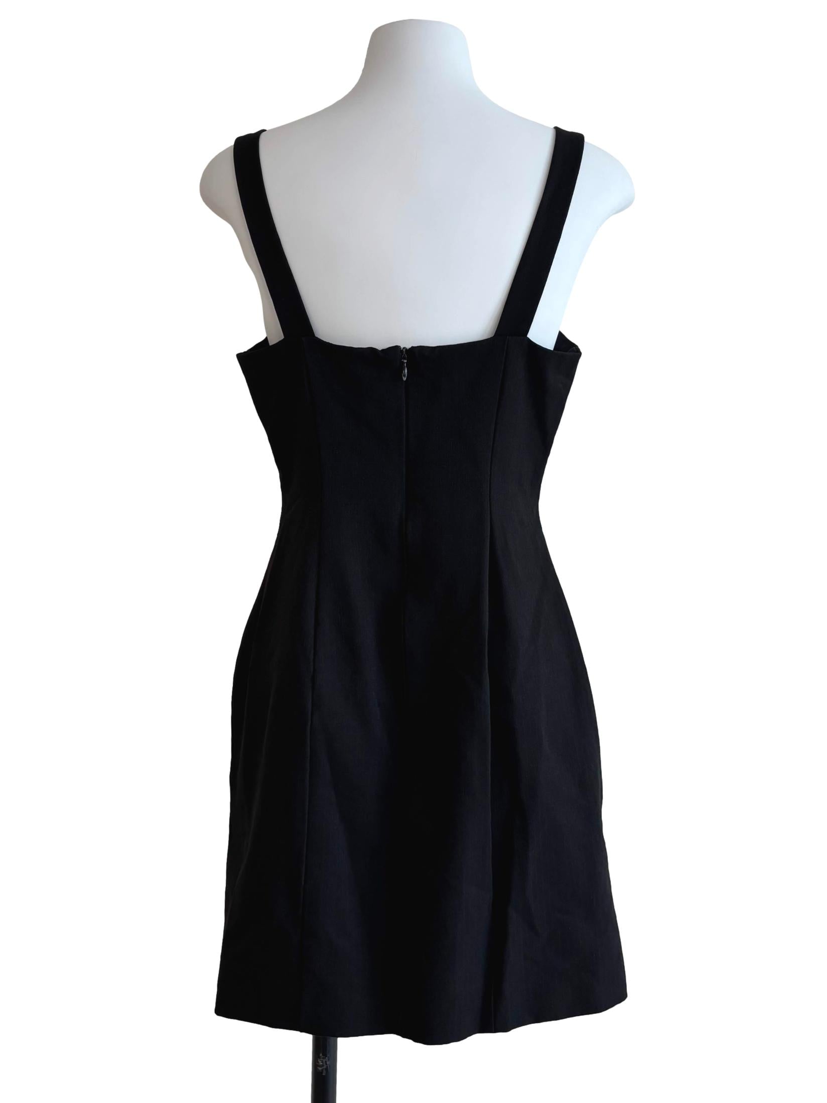 Rich Black Mini Hourglass Dress