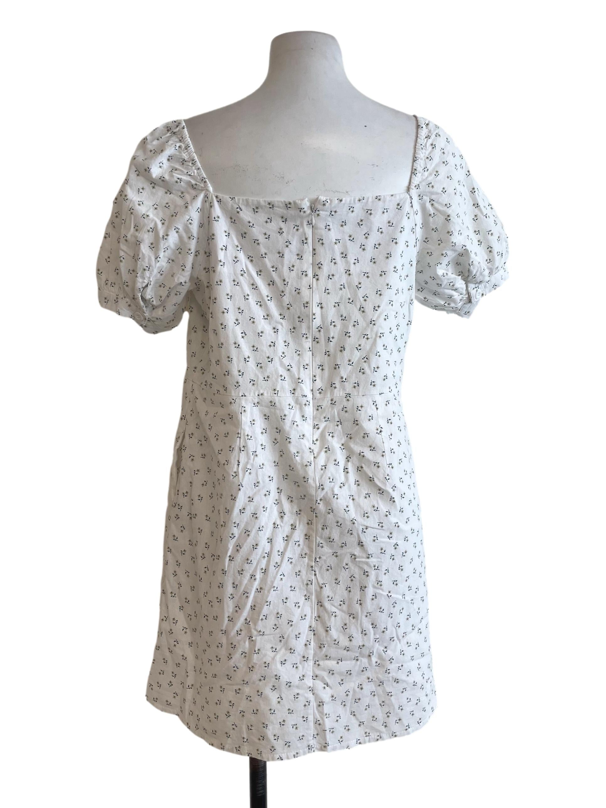 White Floral Mini Dress