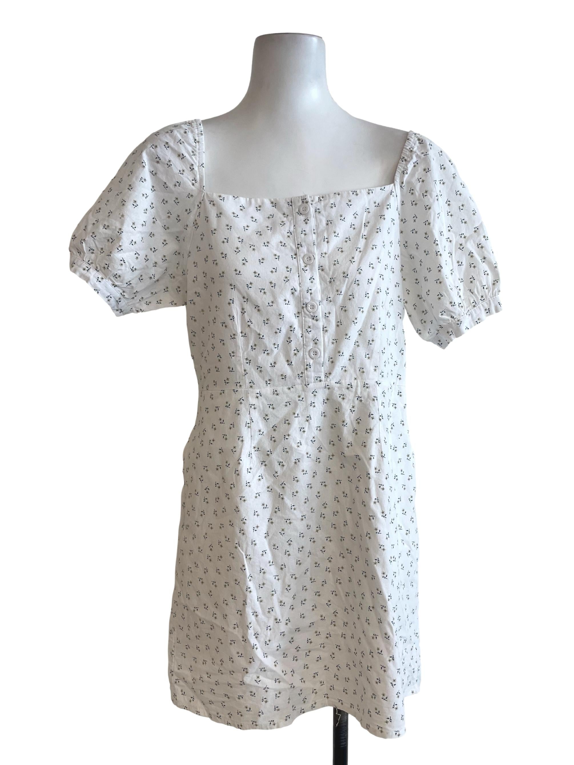 White Floral Mini Dress