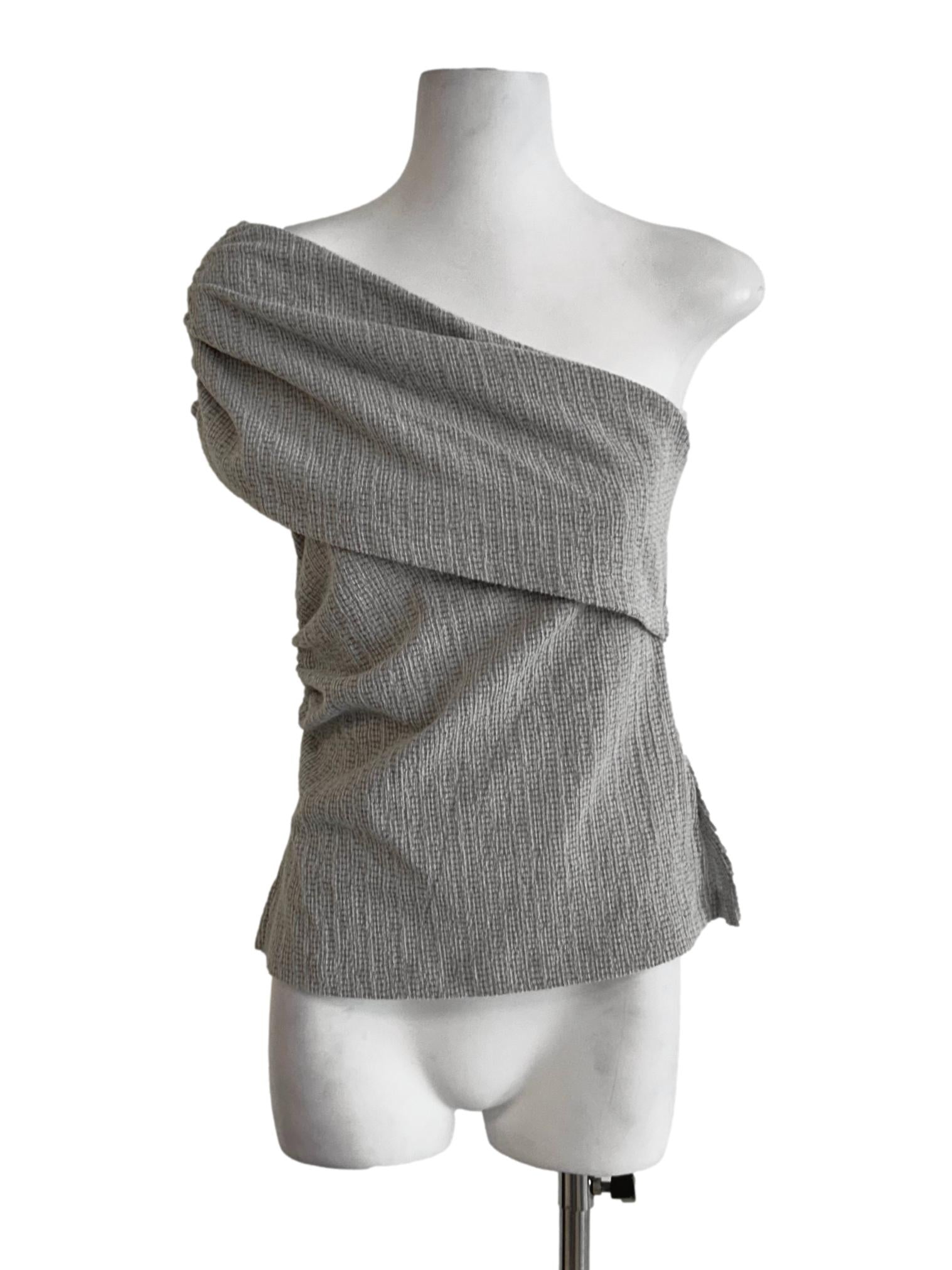 One-Shoulder Textured Knit Top OSN