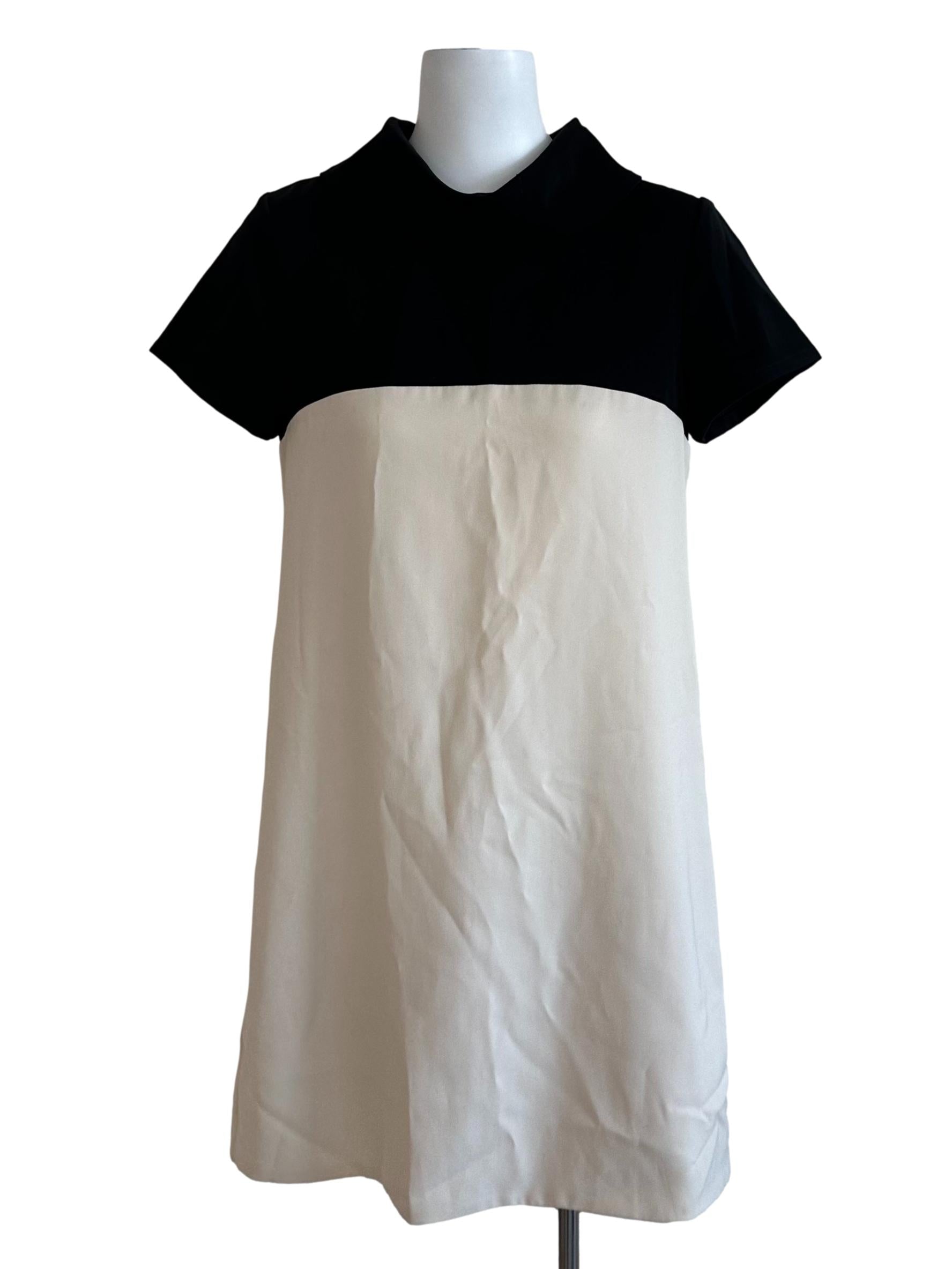 Black White Plain Dress