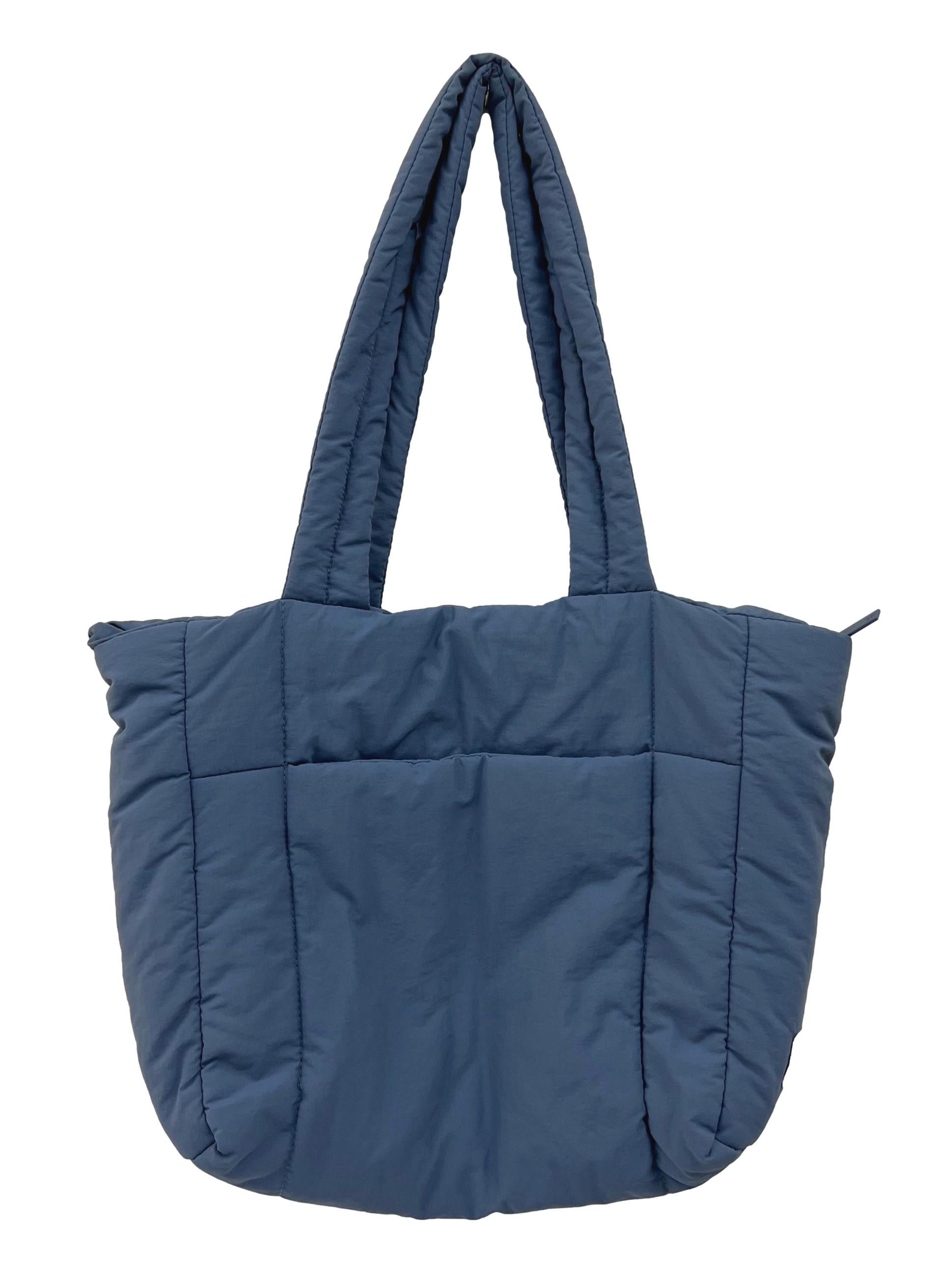 Blue Puffer Shopper