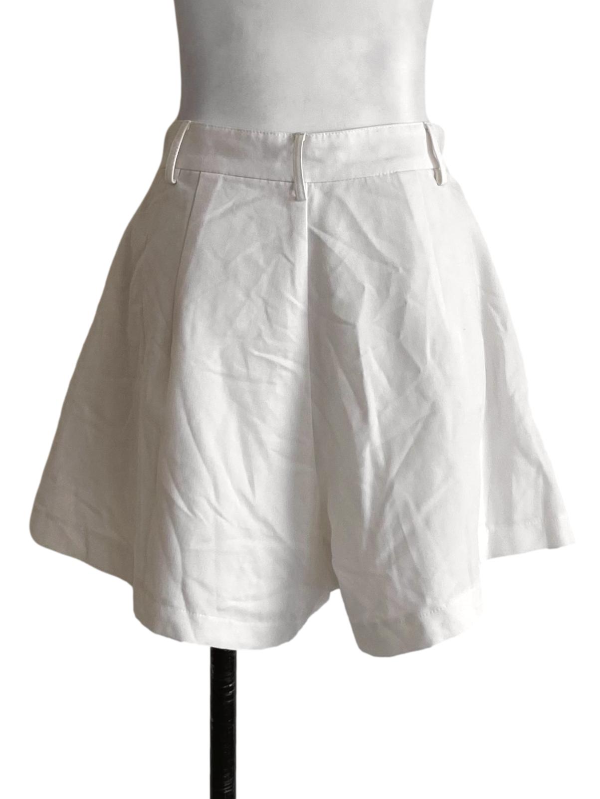 Chiffon White Pleated Short