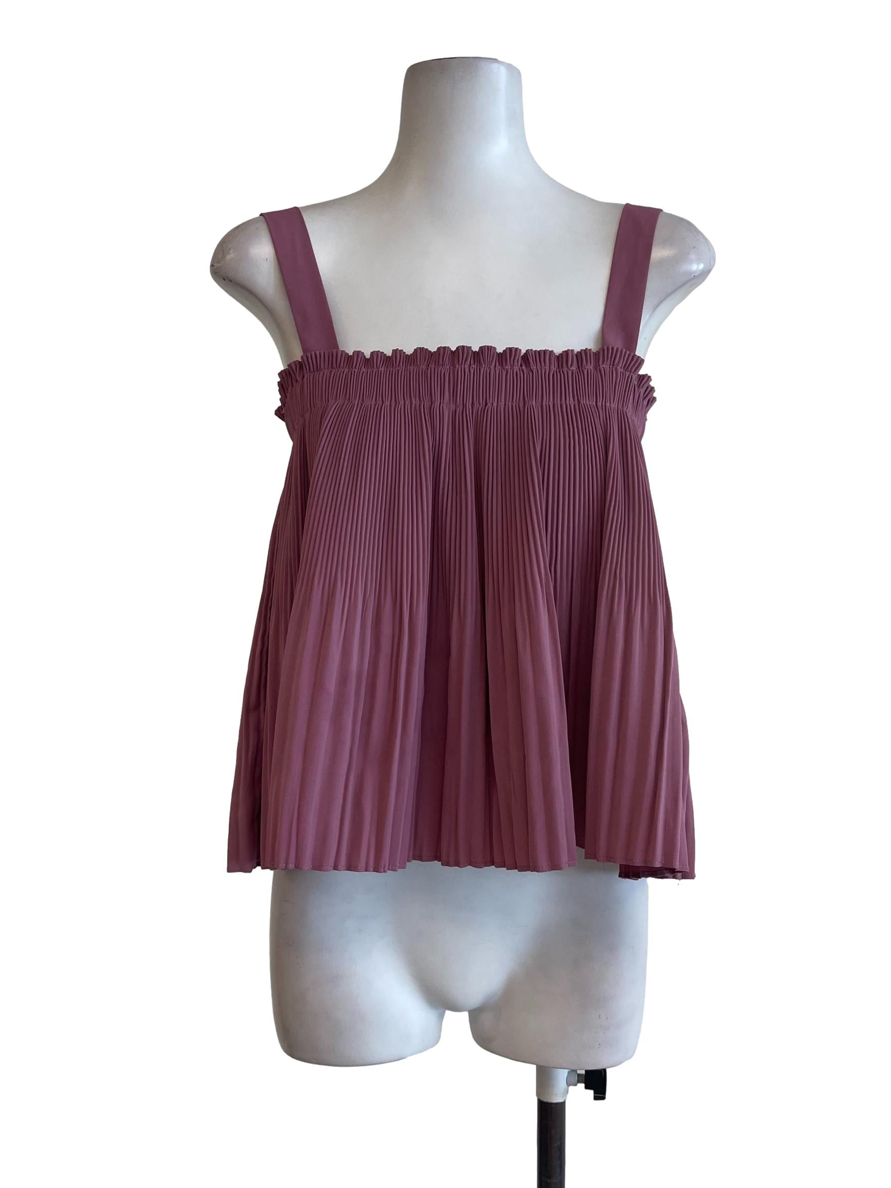 Rose Pink Pleated Doll Top