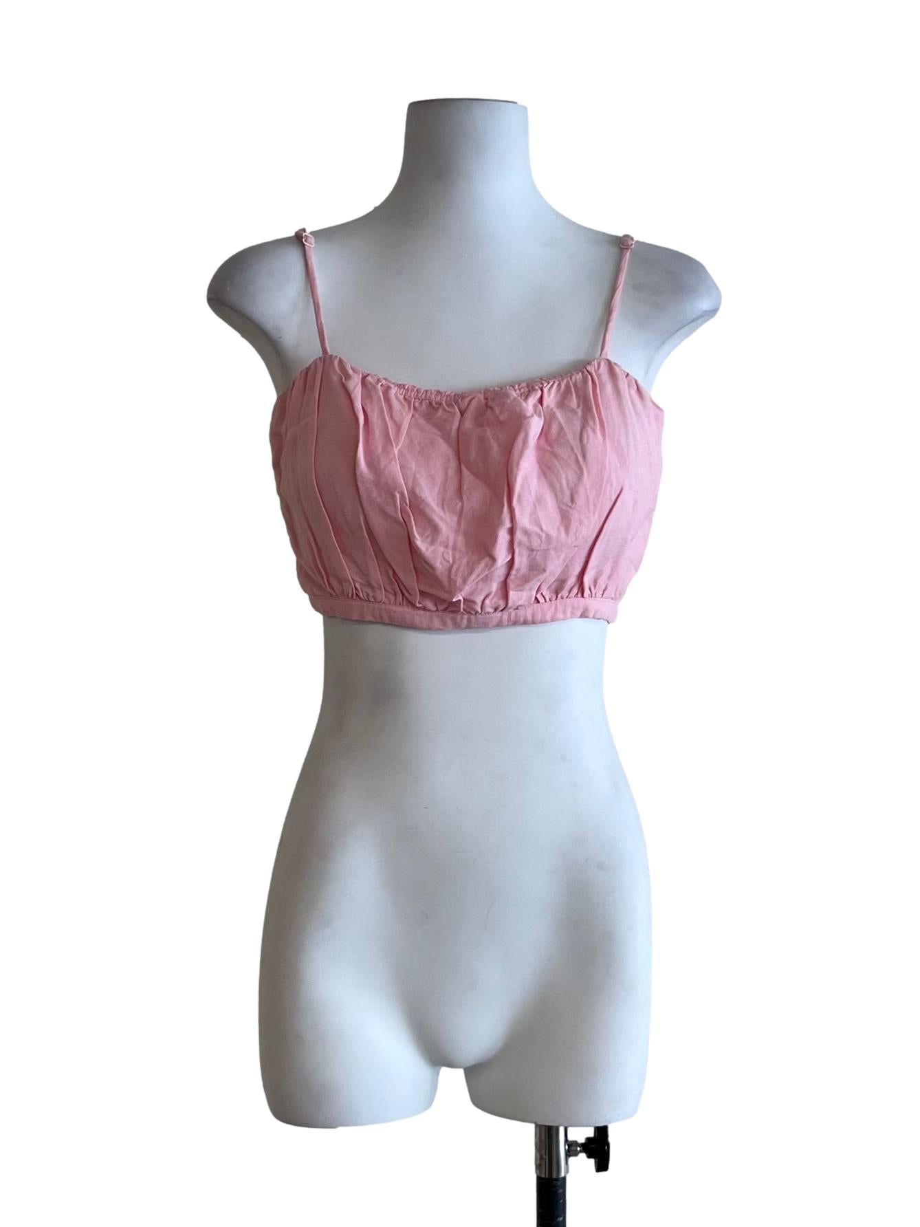 Blush Pink Spaghetti Strap Cropped Top