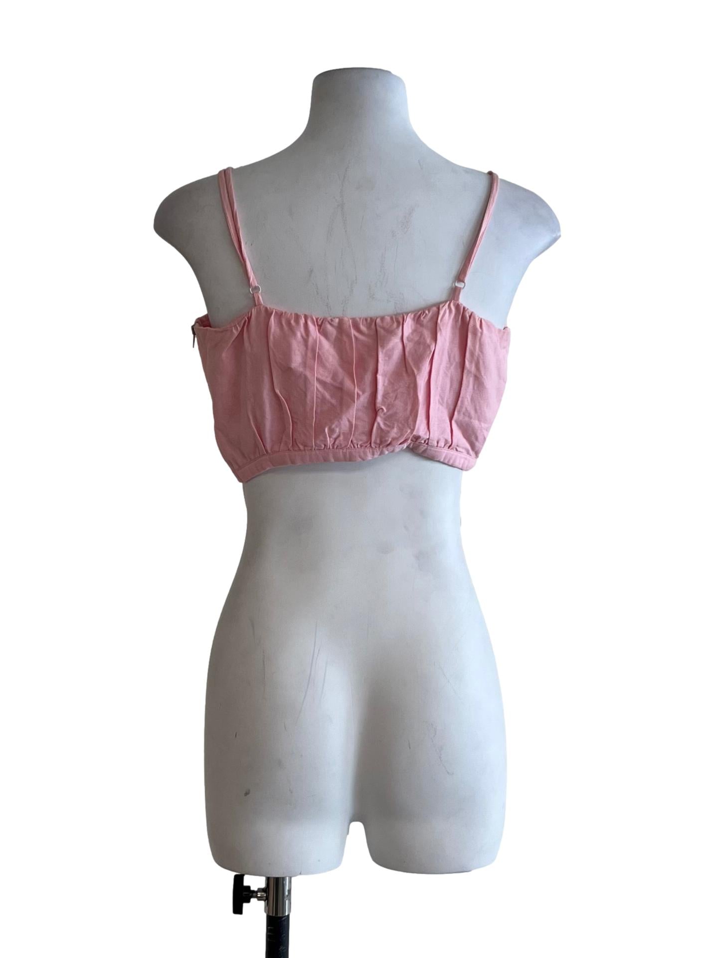 Blush Pink Spaghetti Strap Cropped Top