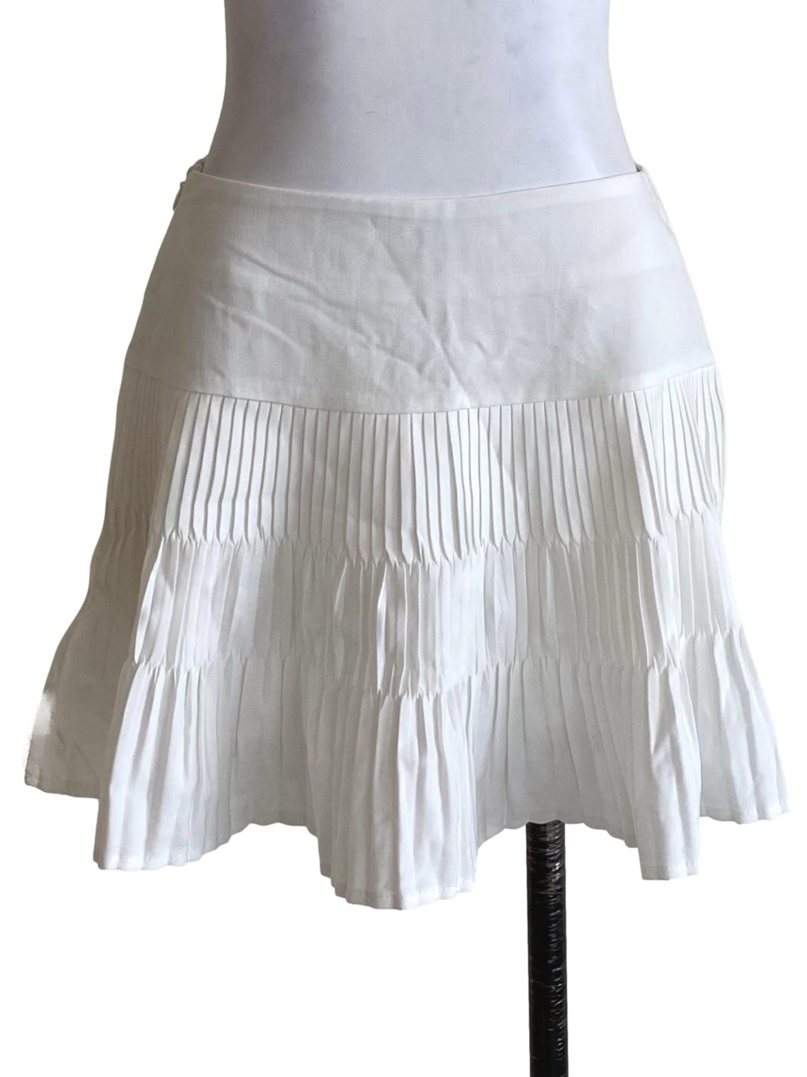 Chiffon White Wake Up Waist Pleat Skorts YHF