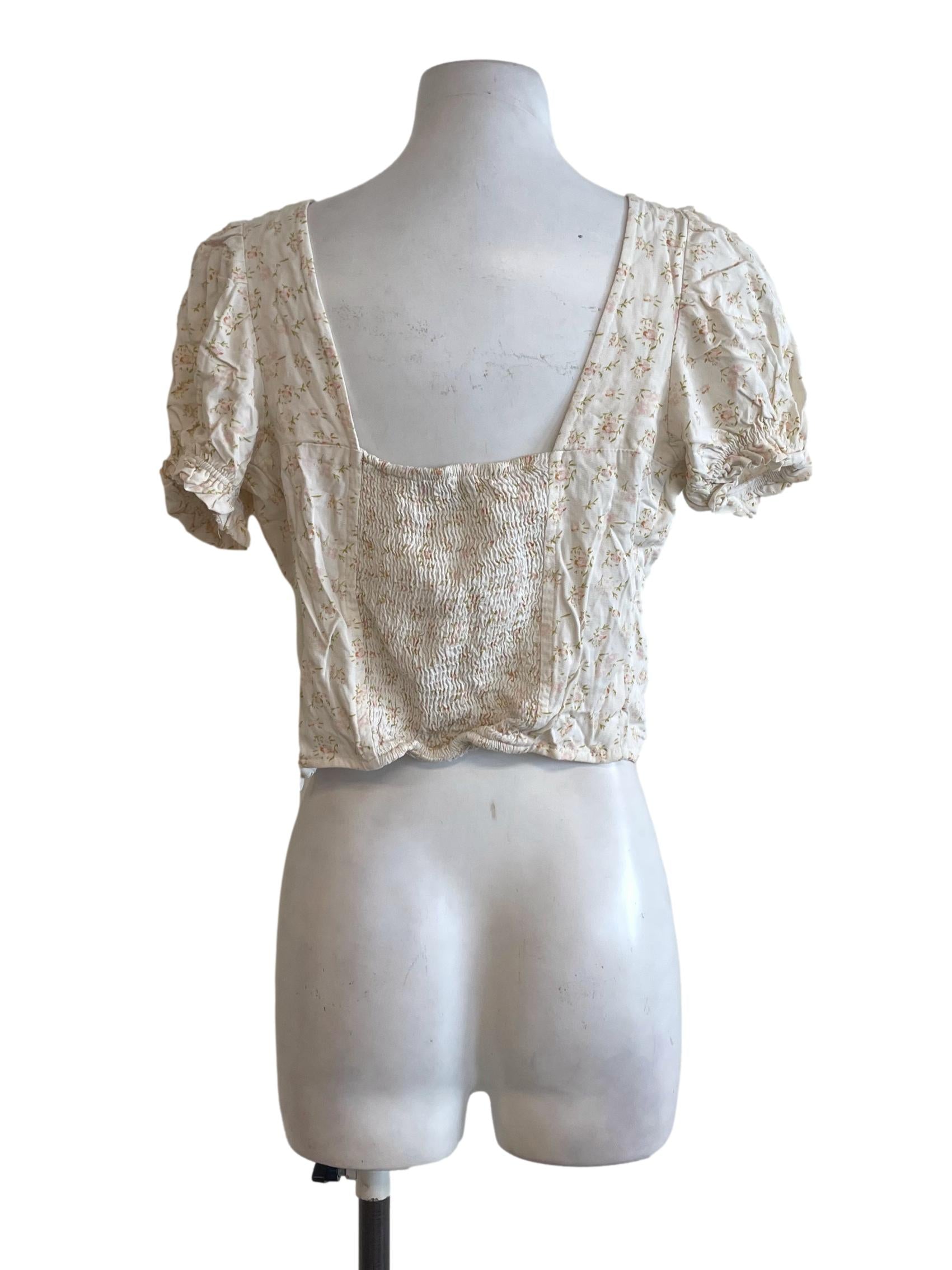 Cream Floral Top