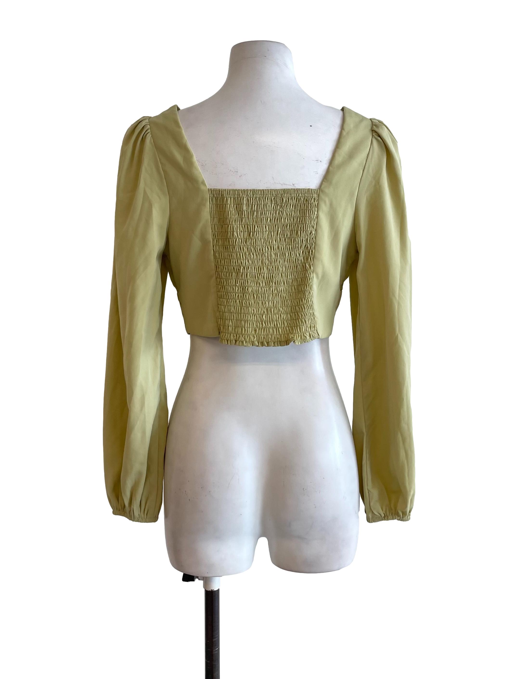 Light Green Sweetheart Cropped Top