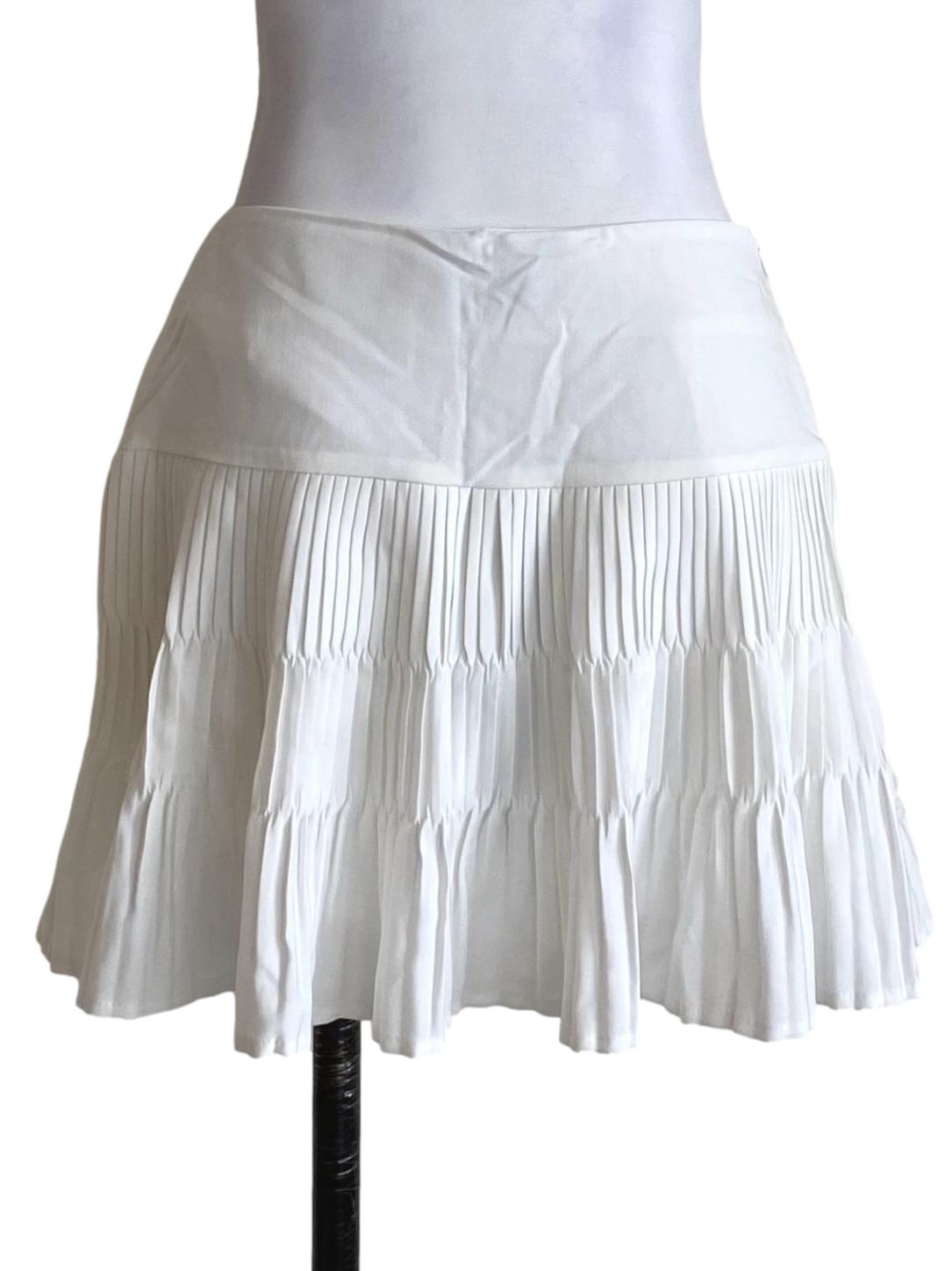 Chiffon White Wake Up Waist Pleat Skorts YHF