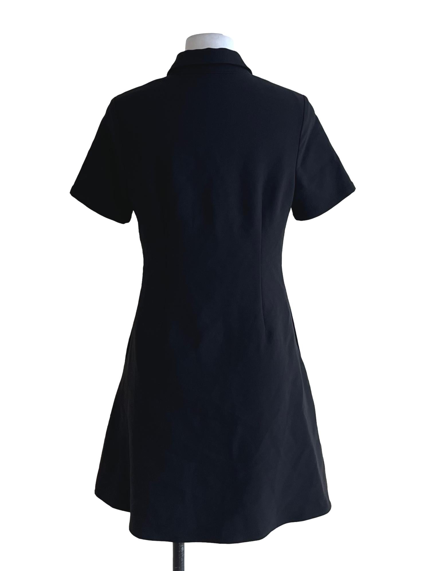 Black Wing Collar Shirt Dress