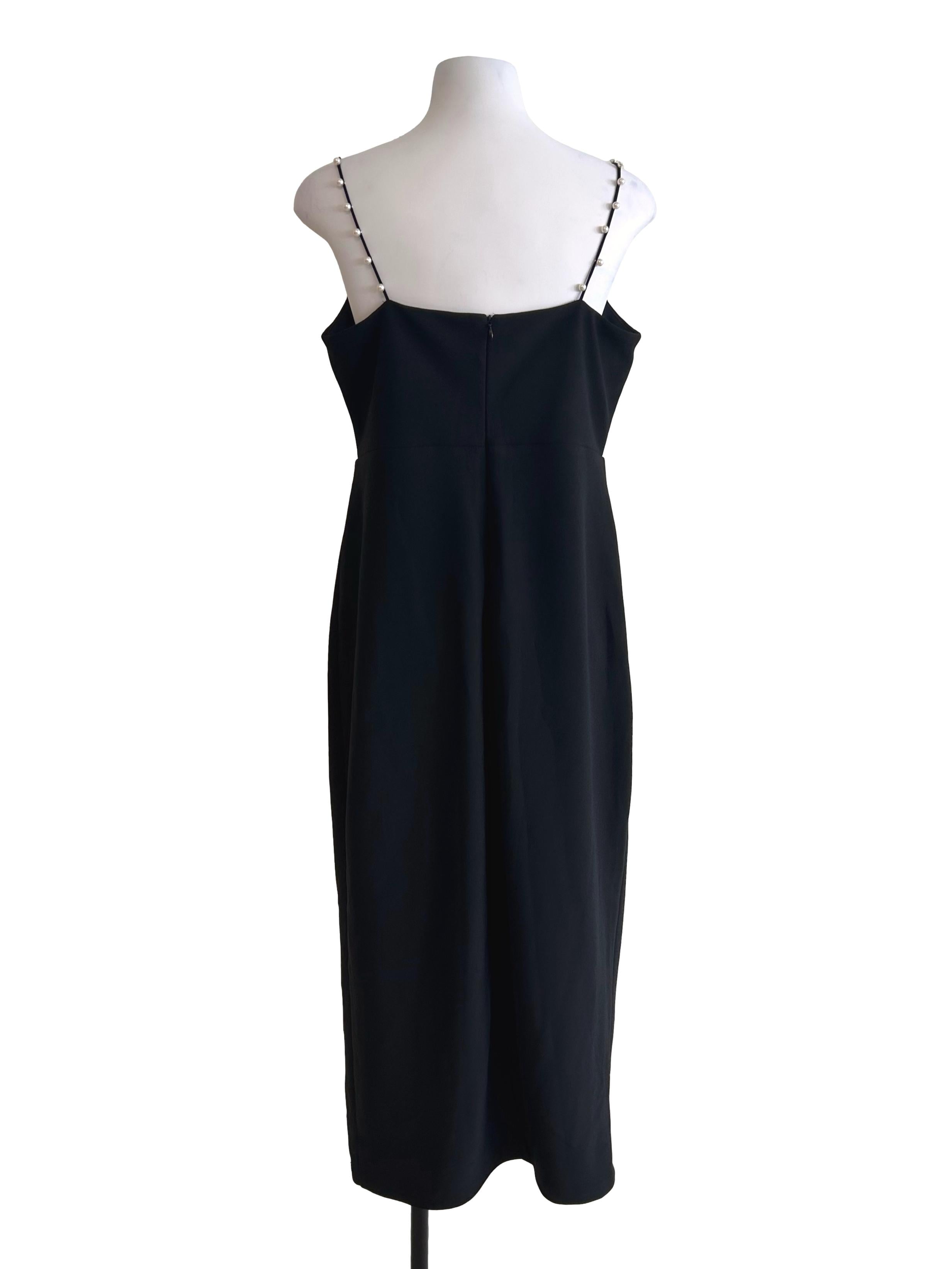 Black Beaded Spaghetti Strap Dress