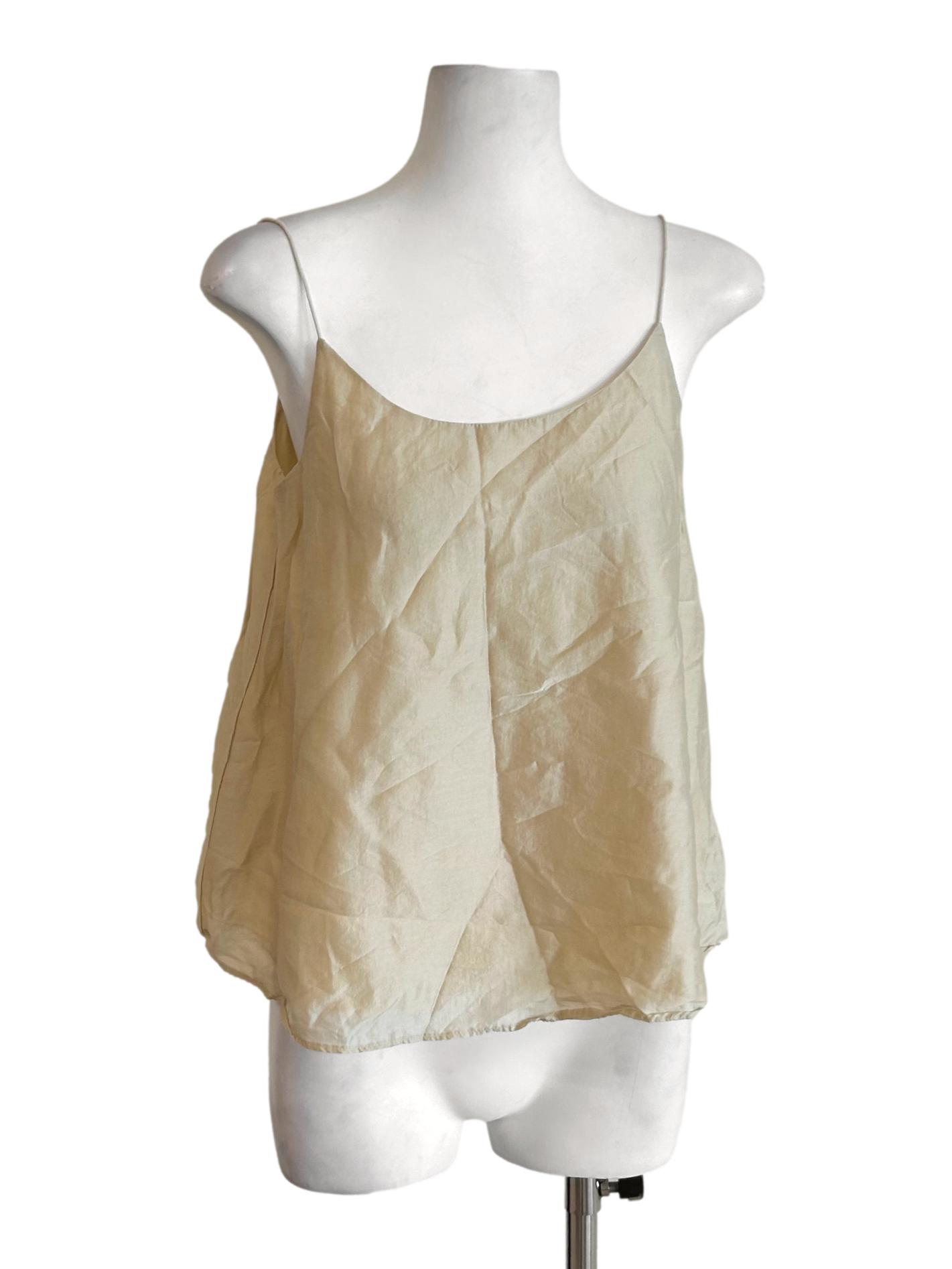 Beige Viscose Cami Scoop Top OSN