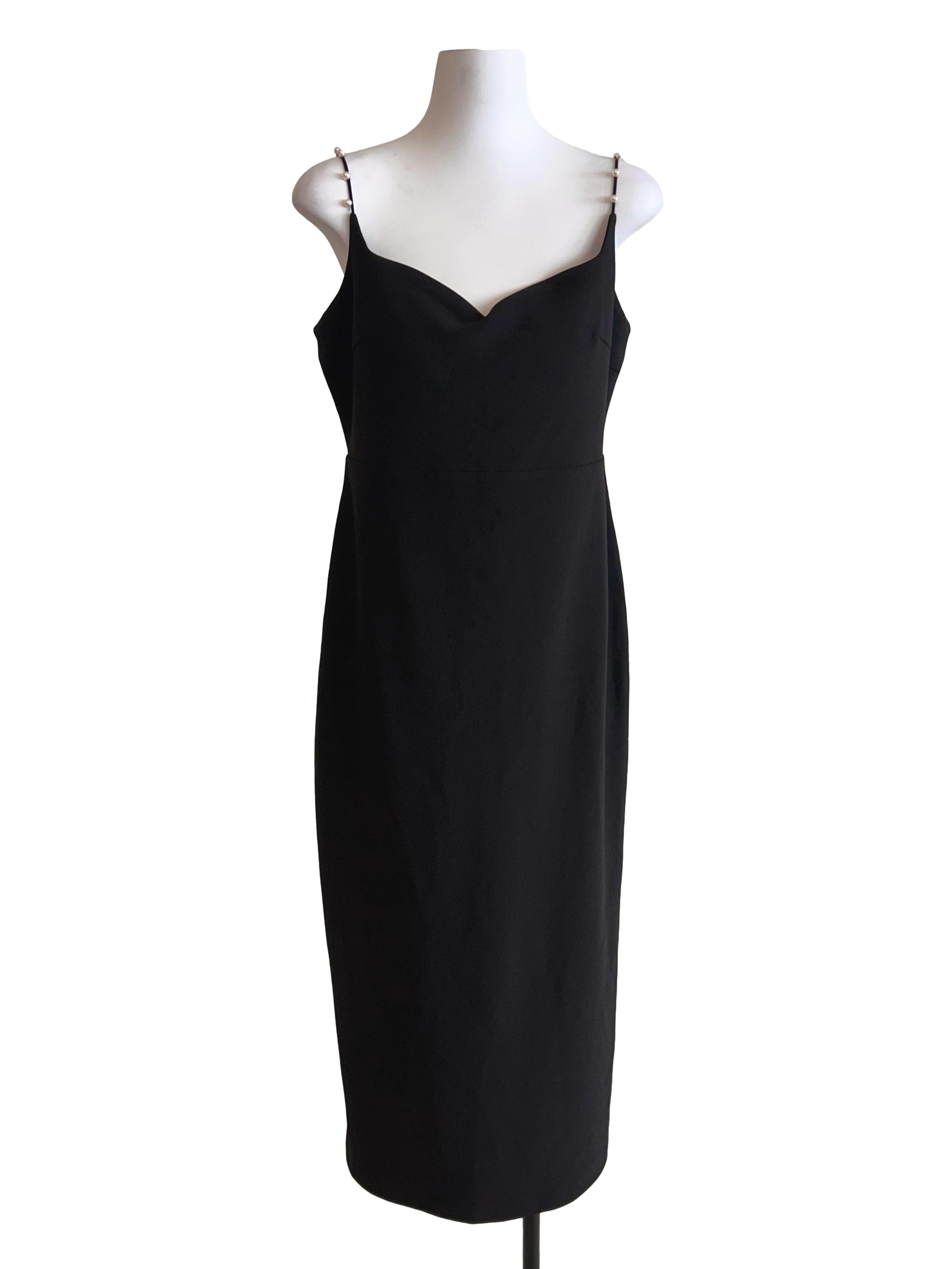 Black Beaded Spaghetti Strap Dress