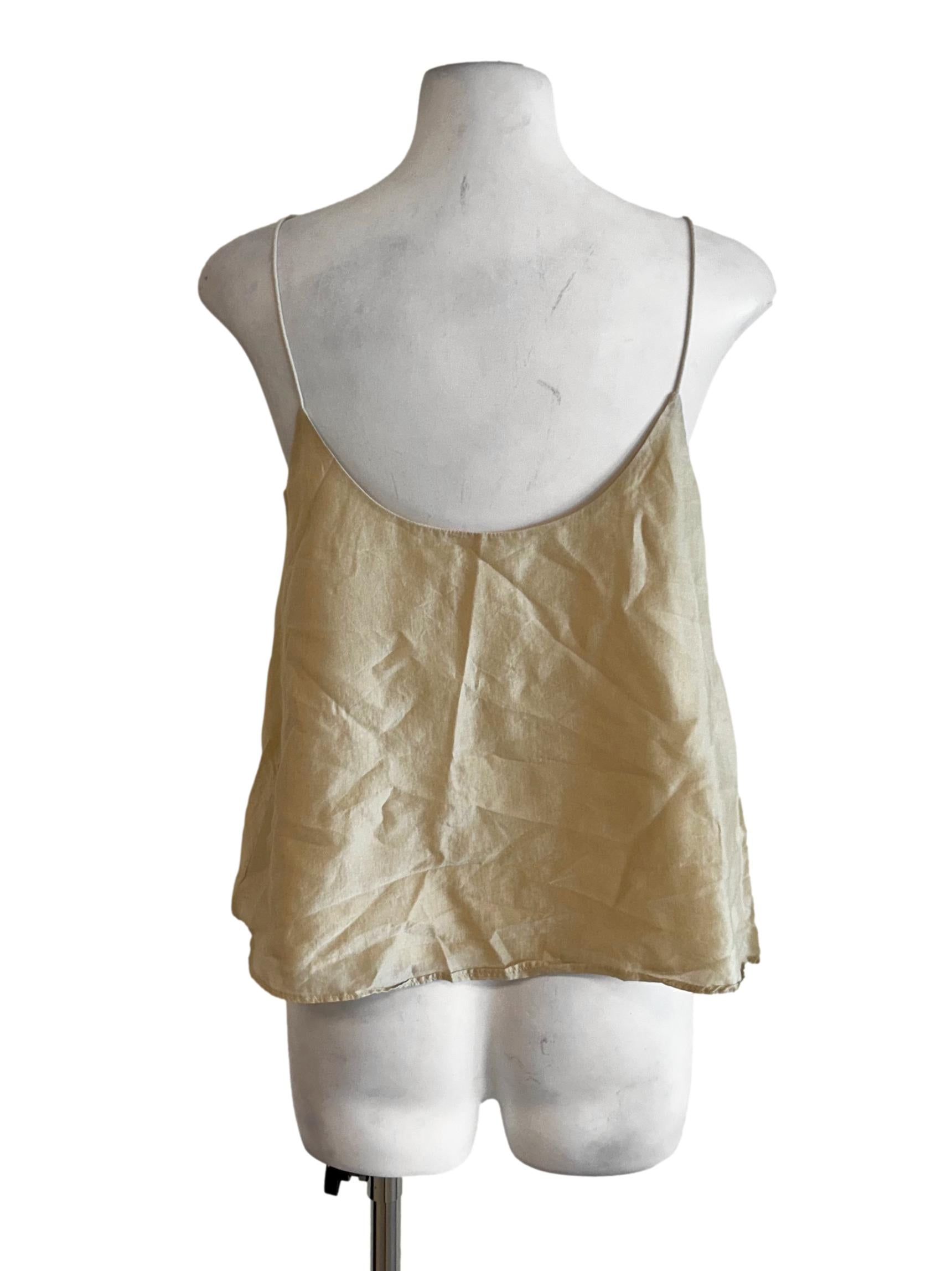 Beige Viscose Cami Scoop Top OSN