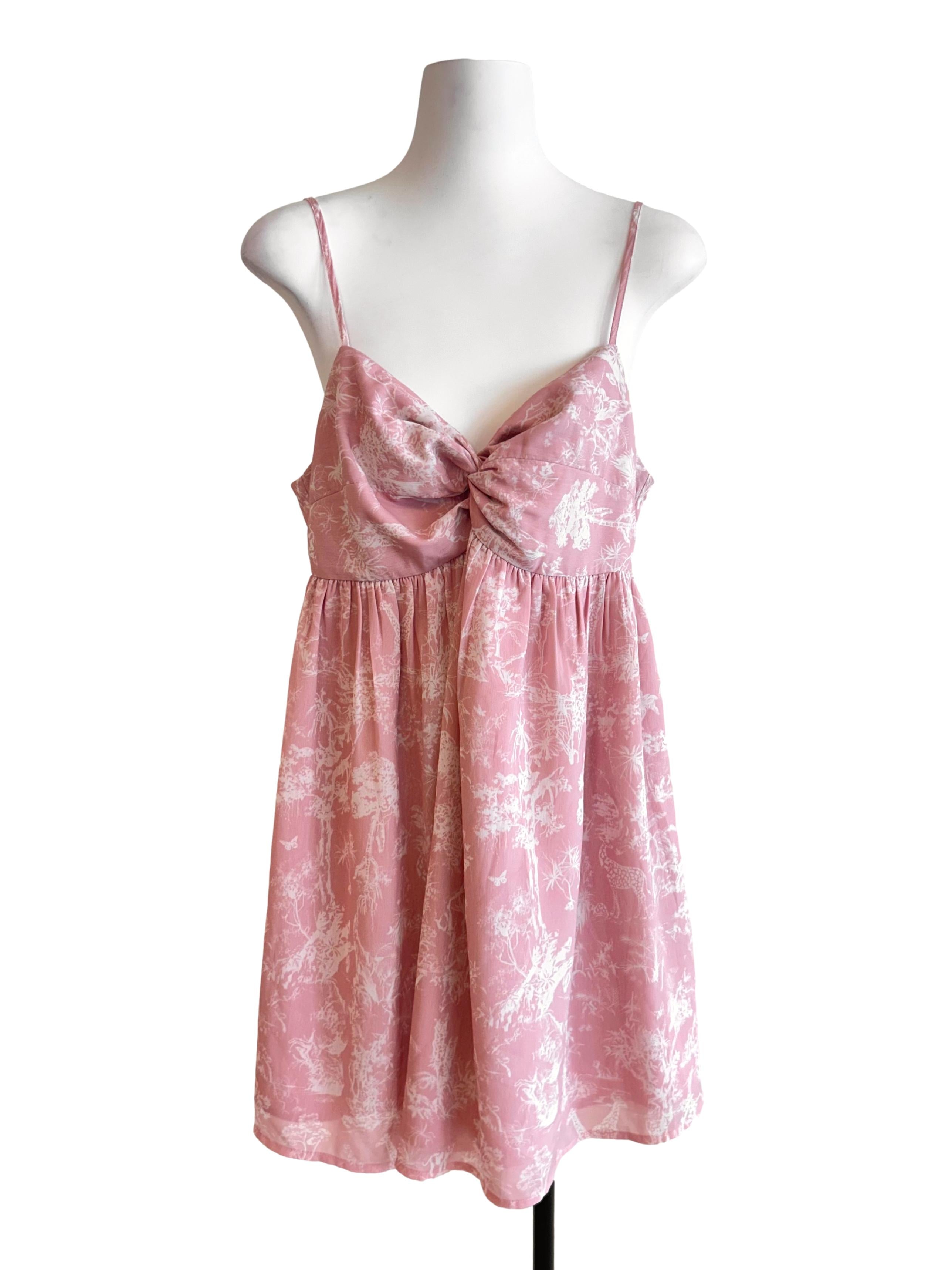 Blush Pink White Prints Dress
