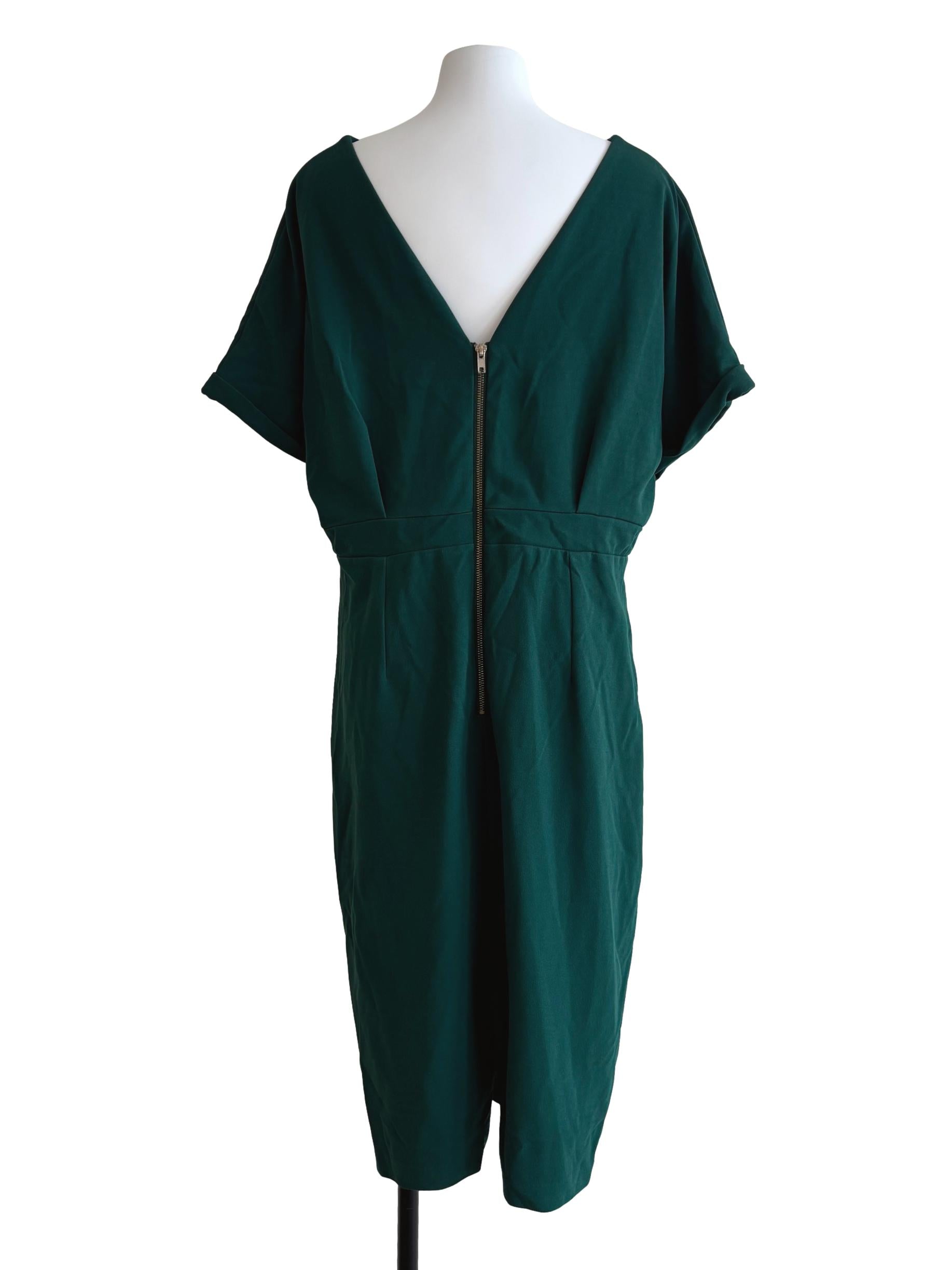 Emerald Green Batwing Pencil Dress