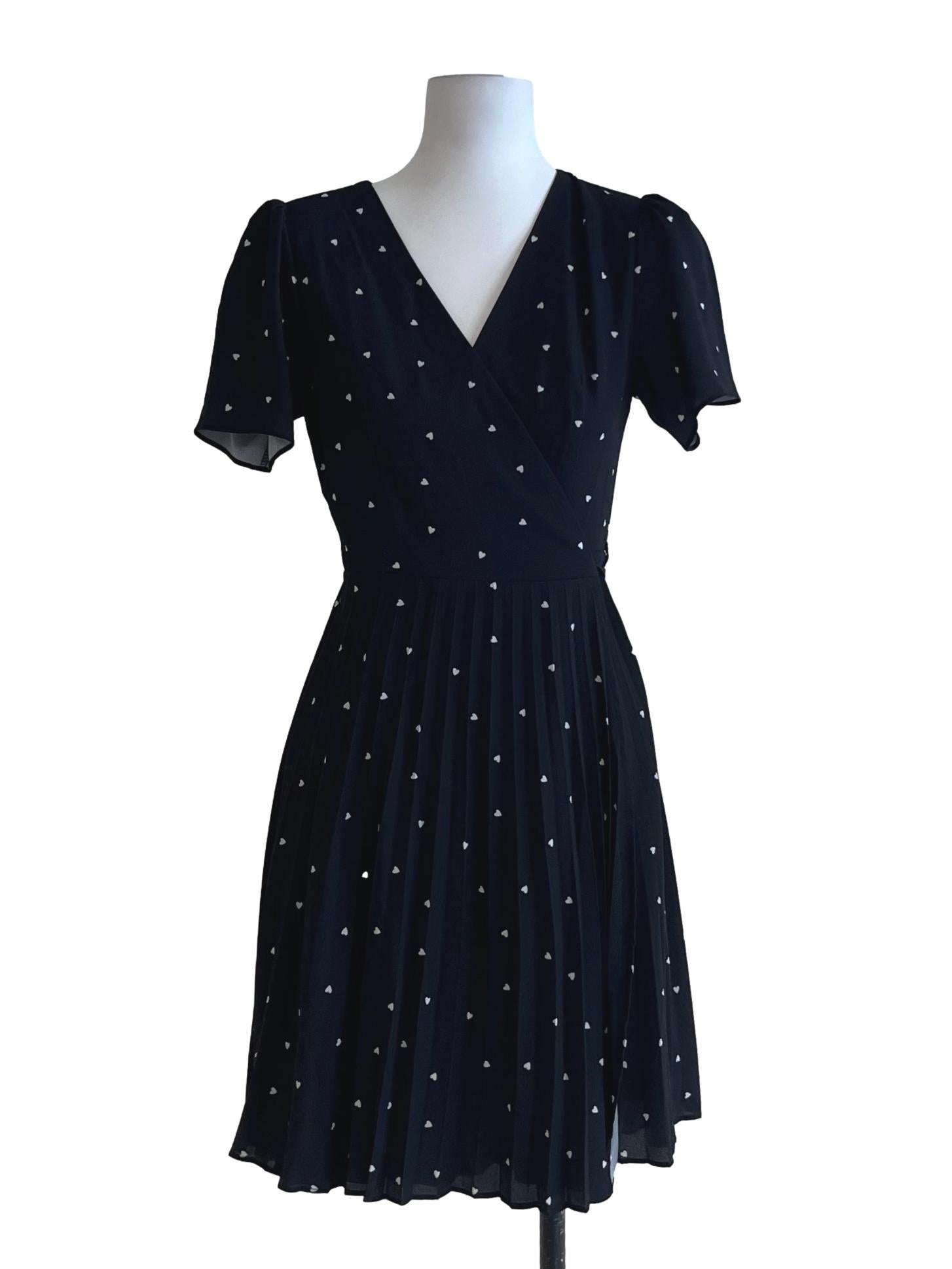 Black V-Neckline Wrap Dress