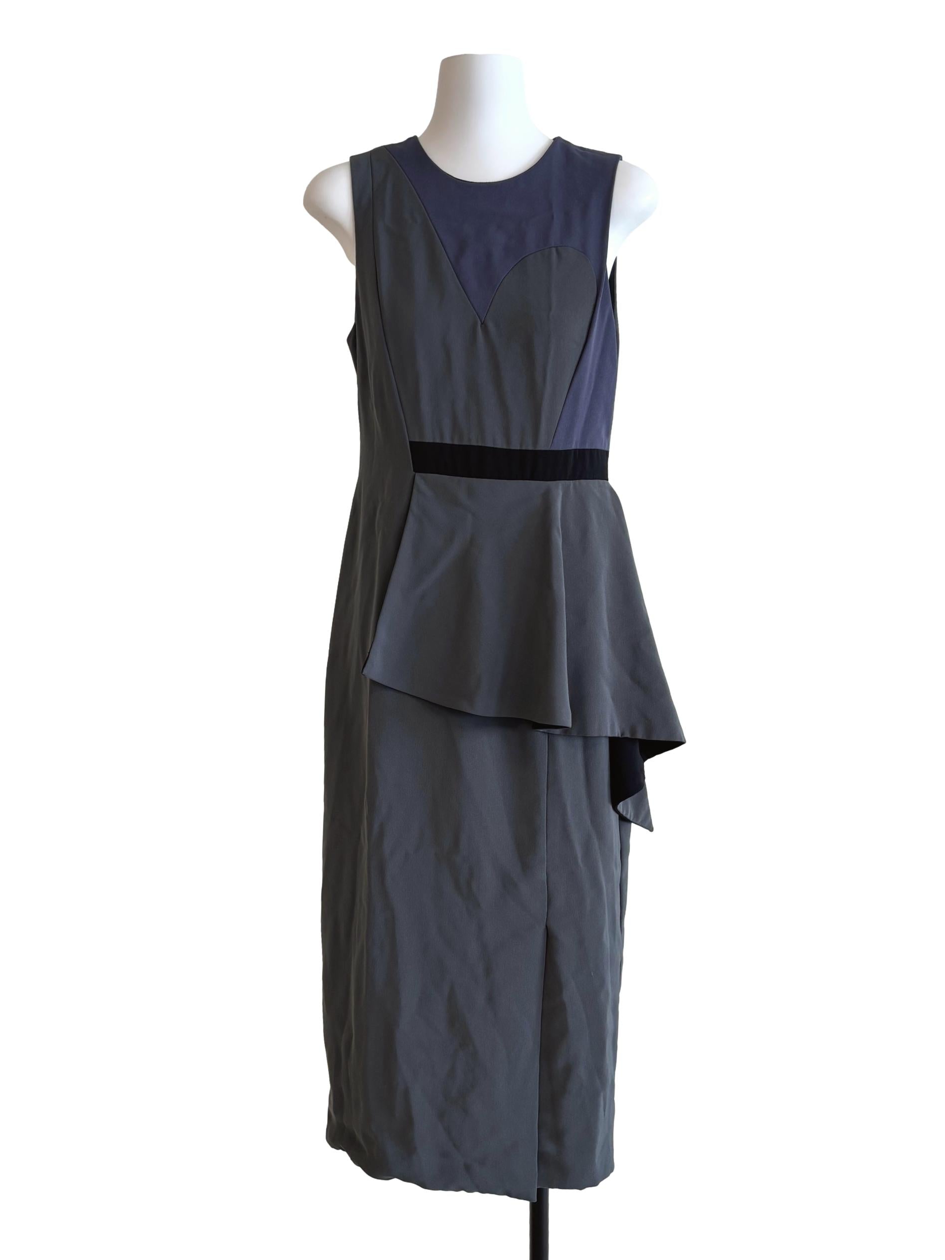 Dove Grey Sleeveless Peplum Dress