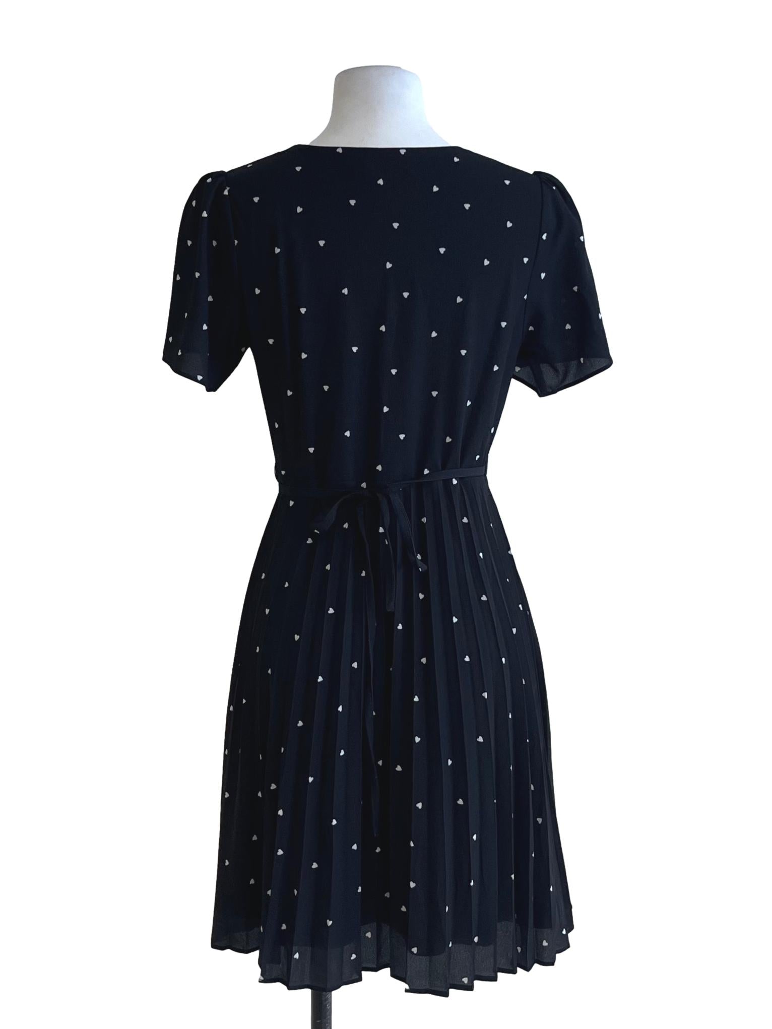 Black V-Neckline Wrap Dress